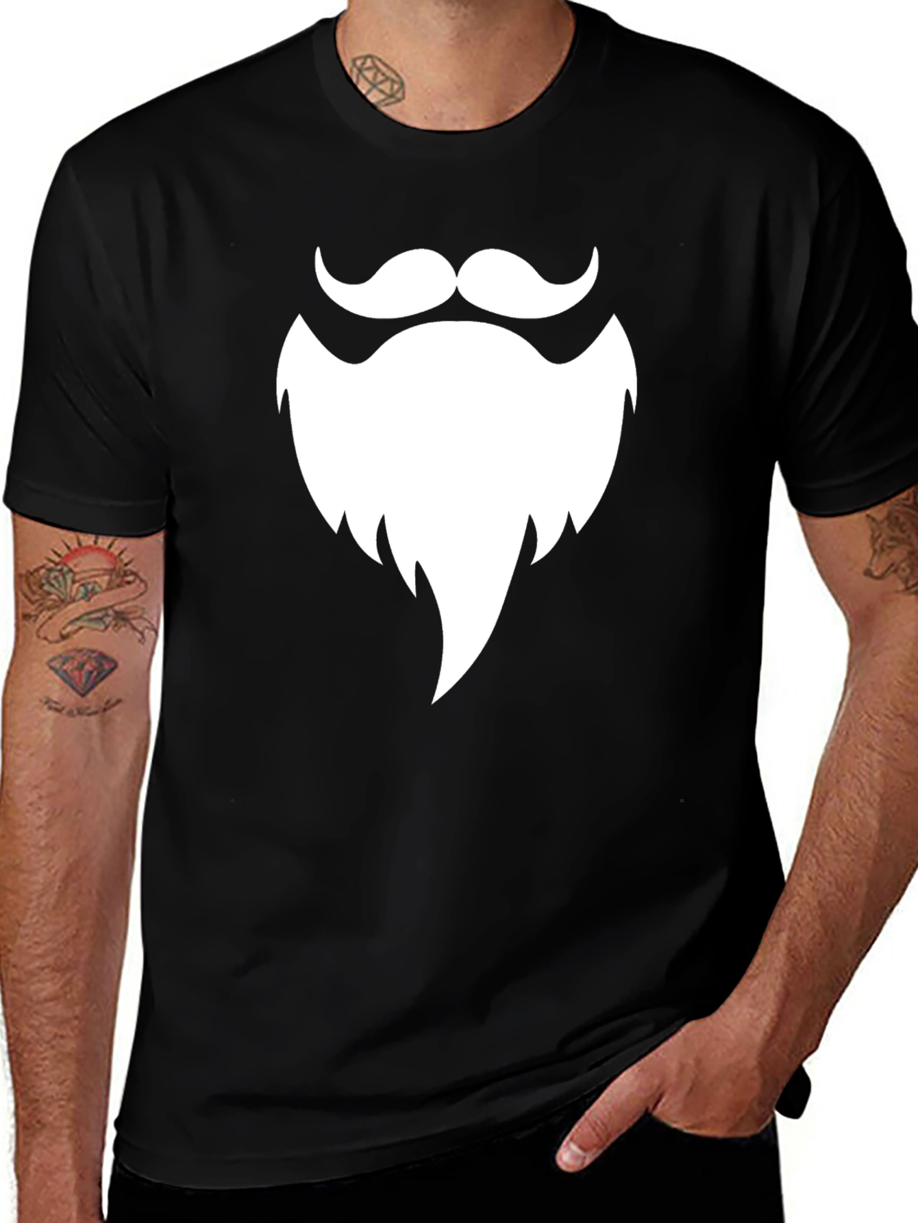 Variant 15 of Bearded Fun: Men's Black Graphic Tee