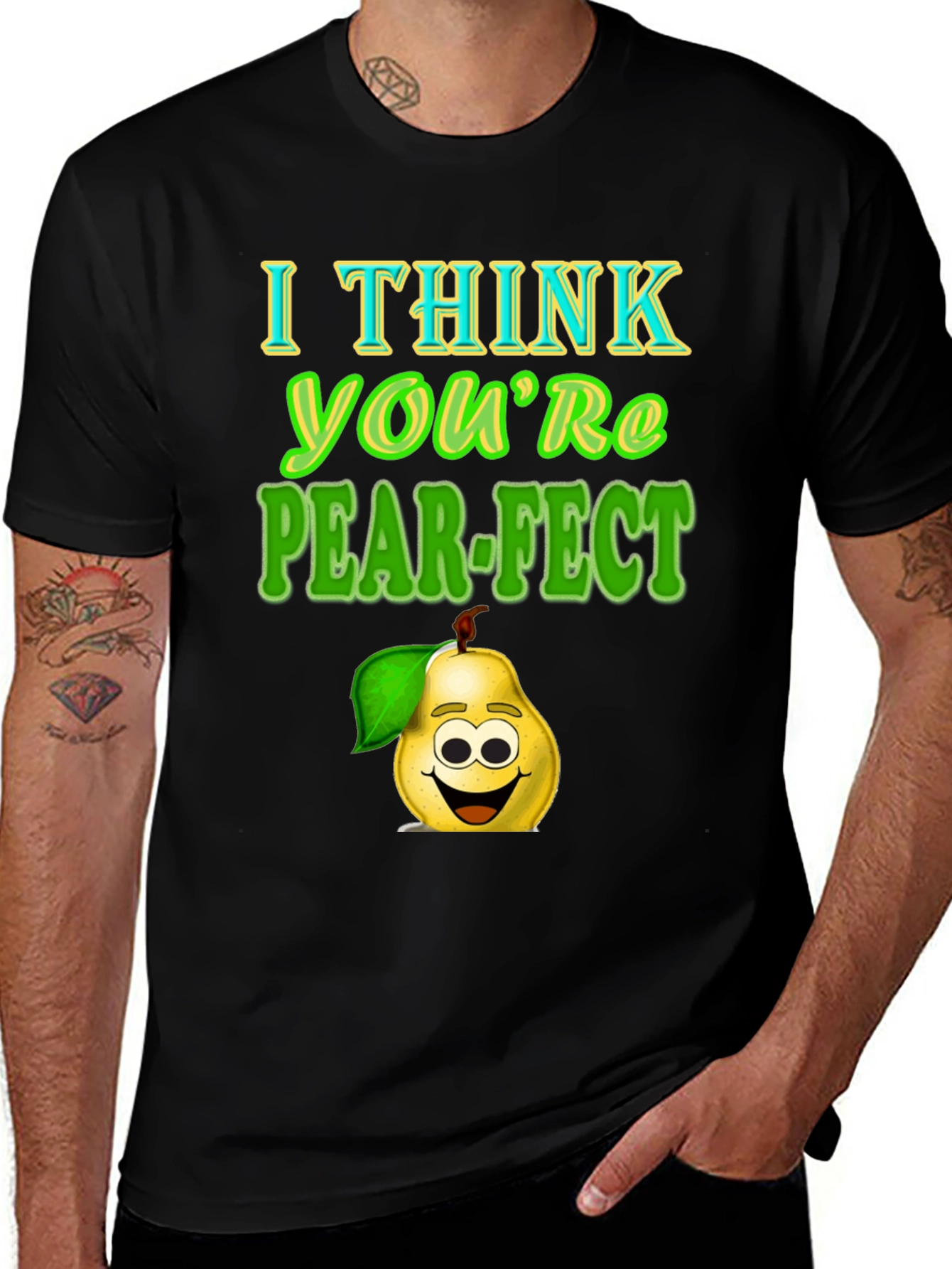Black Pear-fect T-Shirt: Funny Fruit Pun Tee main image