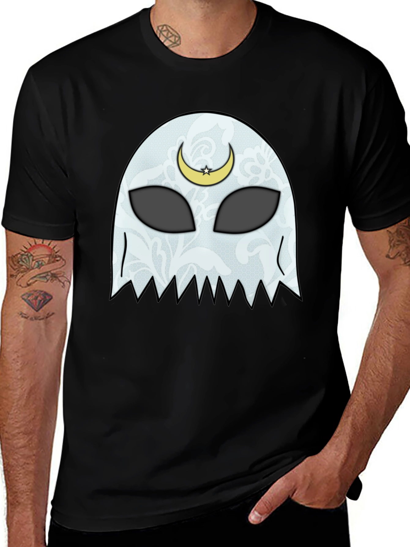 Variant 3 of Mystic Moon Ghost T-Shirt - Unique Graphic Tee