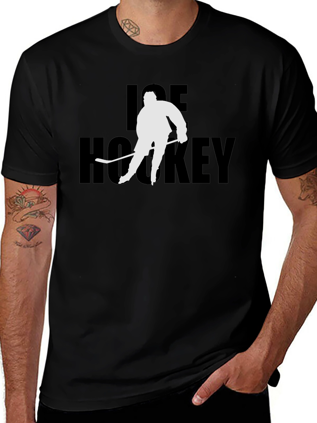 Variant 16 of Ice Hockey Player Graphic T-Shirt