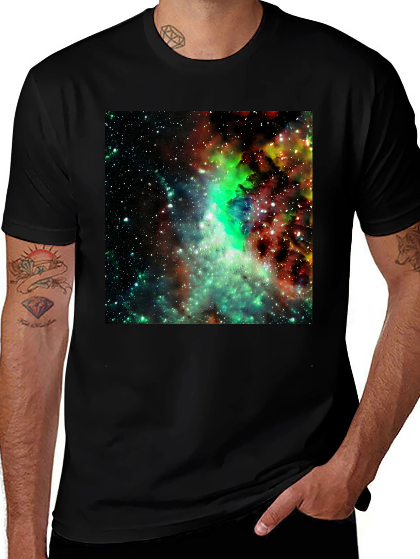 Variant 29 of Galaxy Print Black T-Shirt