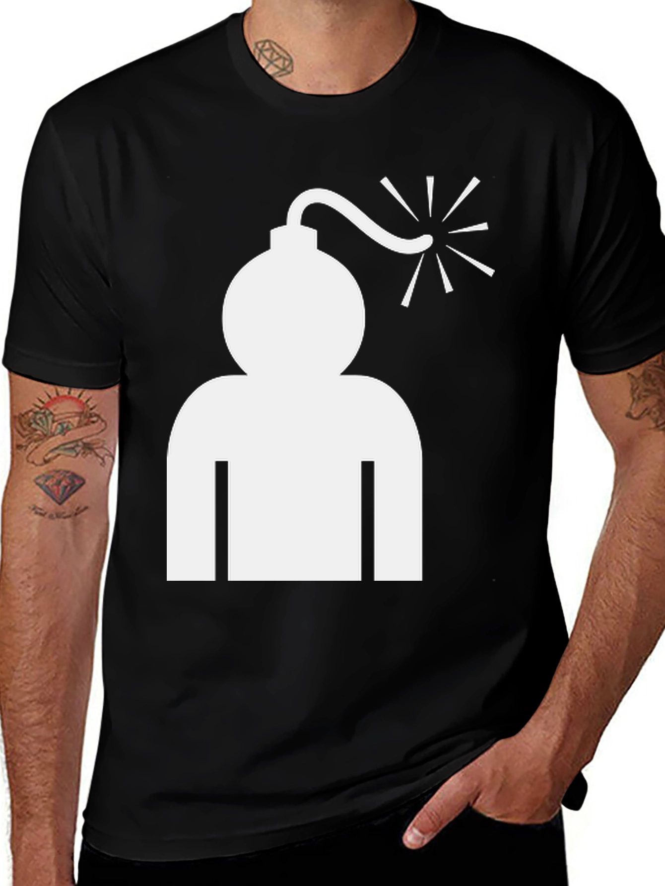 Variant 21 of Bomb Head Graphic Tee - Cool Humor T-Shirt