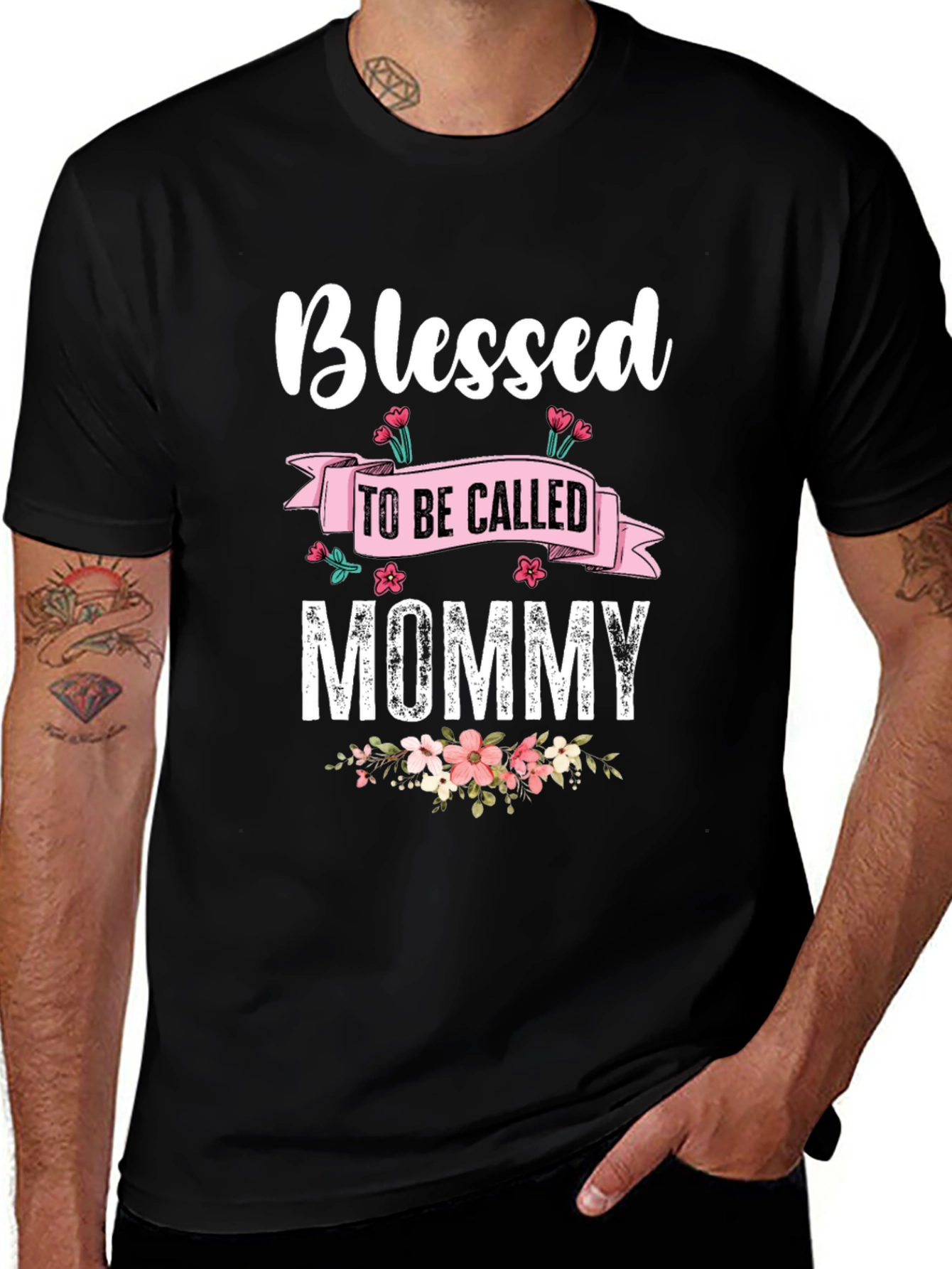 Variant 14 of Blessed To Be Called Mommy Black T-Shirt