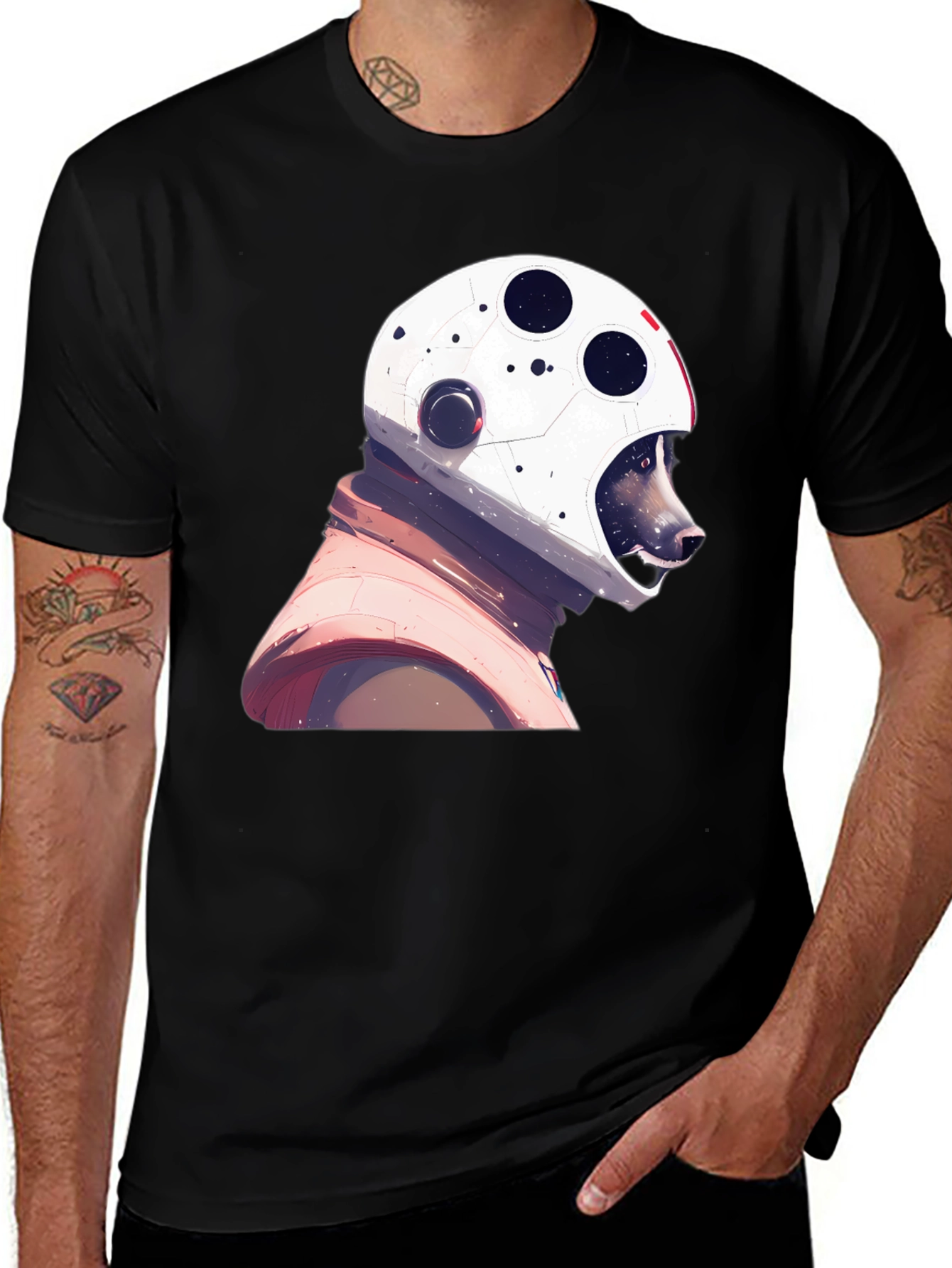 Variant 4 of Dog Astronaut T-Shirt: Unique Graphic Tee