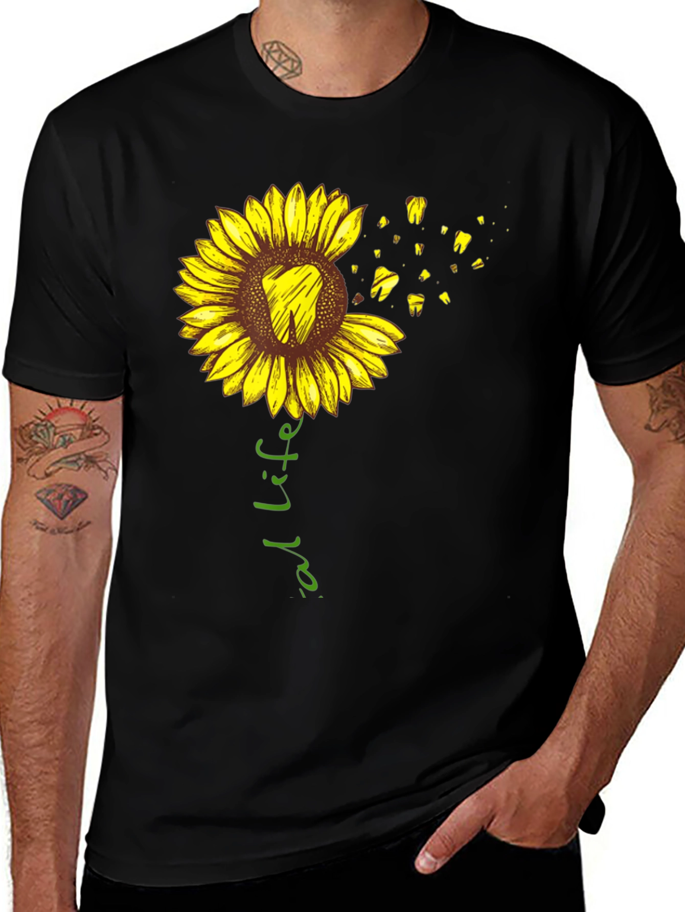 Variant 22 of Dental Life Sunflower Graphic T-Shirt