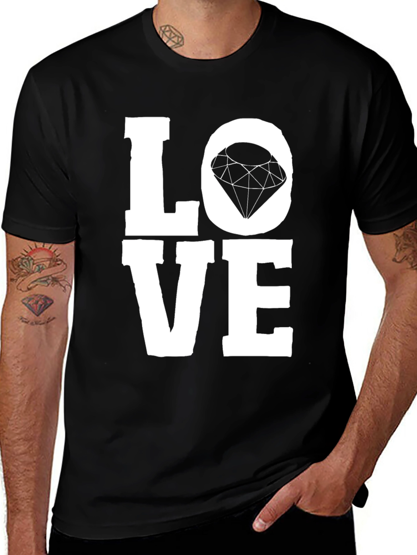 Variant 25 of Love Diamond Graphic Tee - Unisex Black T-Shirt