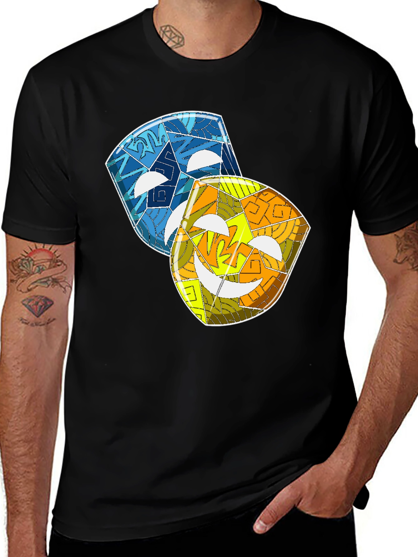 Variant 12 of Comedy & Tragedy Masks Graphic Tee