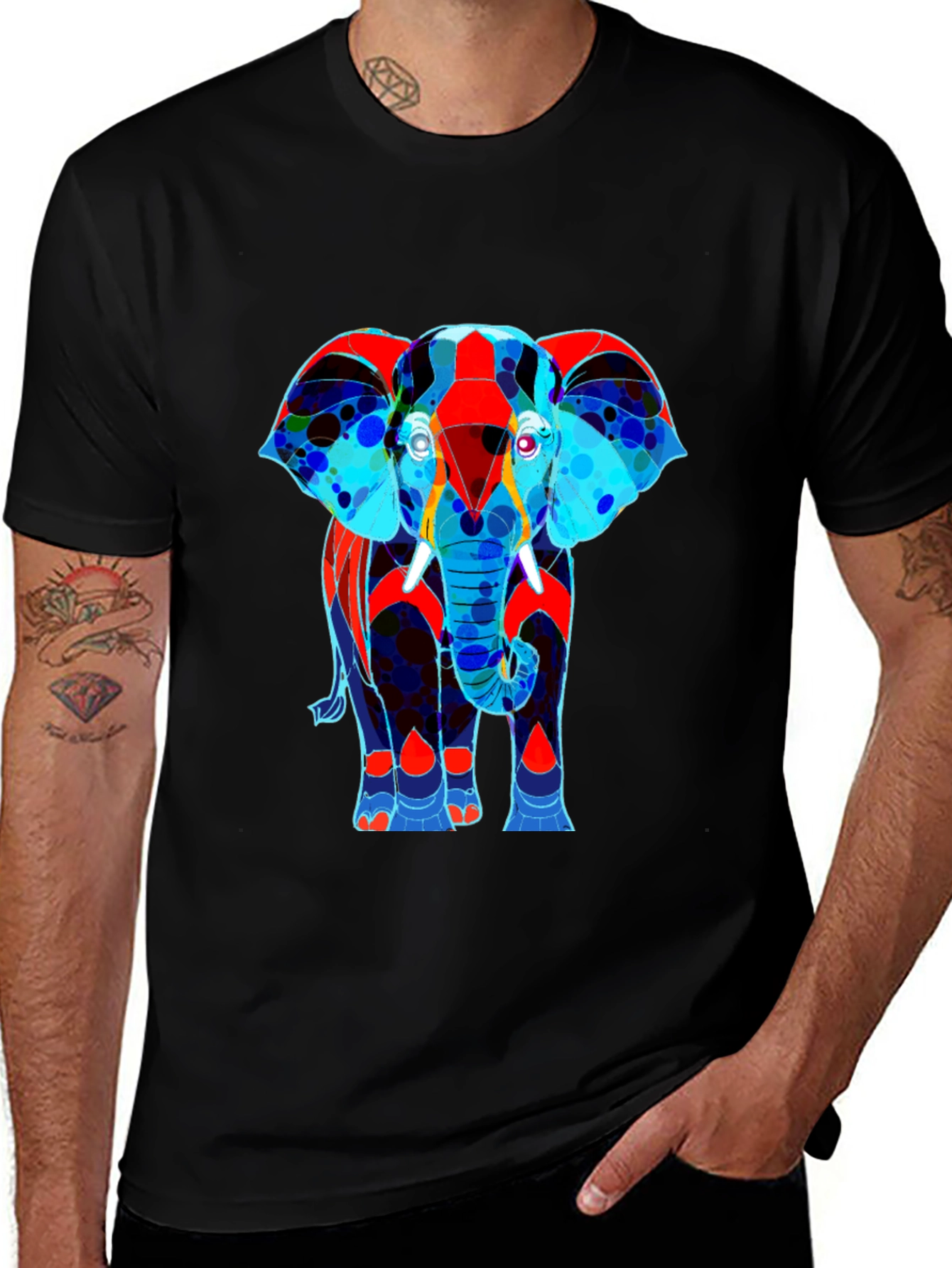 Variant 22 of Abstract Elephant Graphic Tee - Stylish Men's T-Shirt