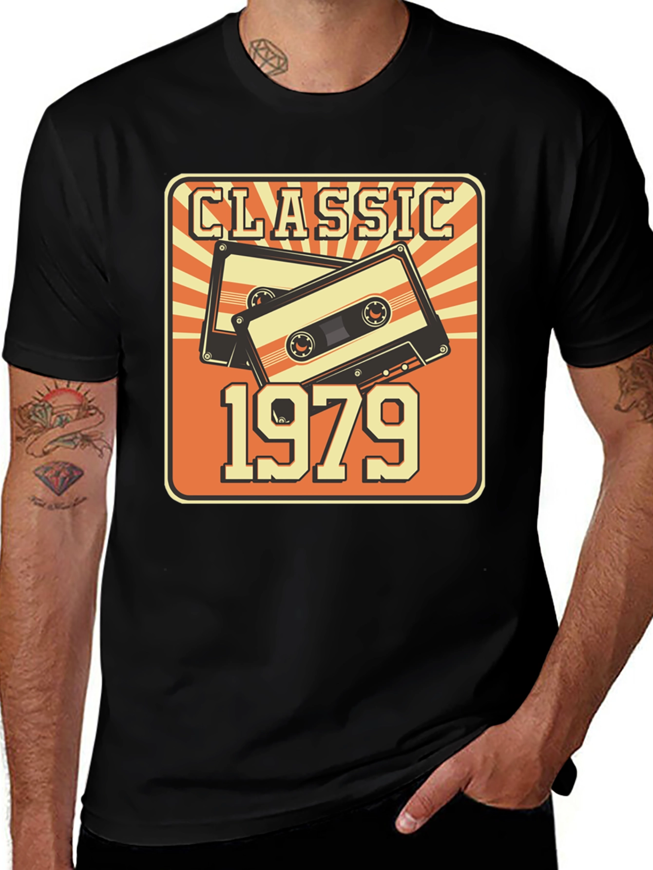 Black Classic 1979 Cassette Tape Graphic T-Shirt main image