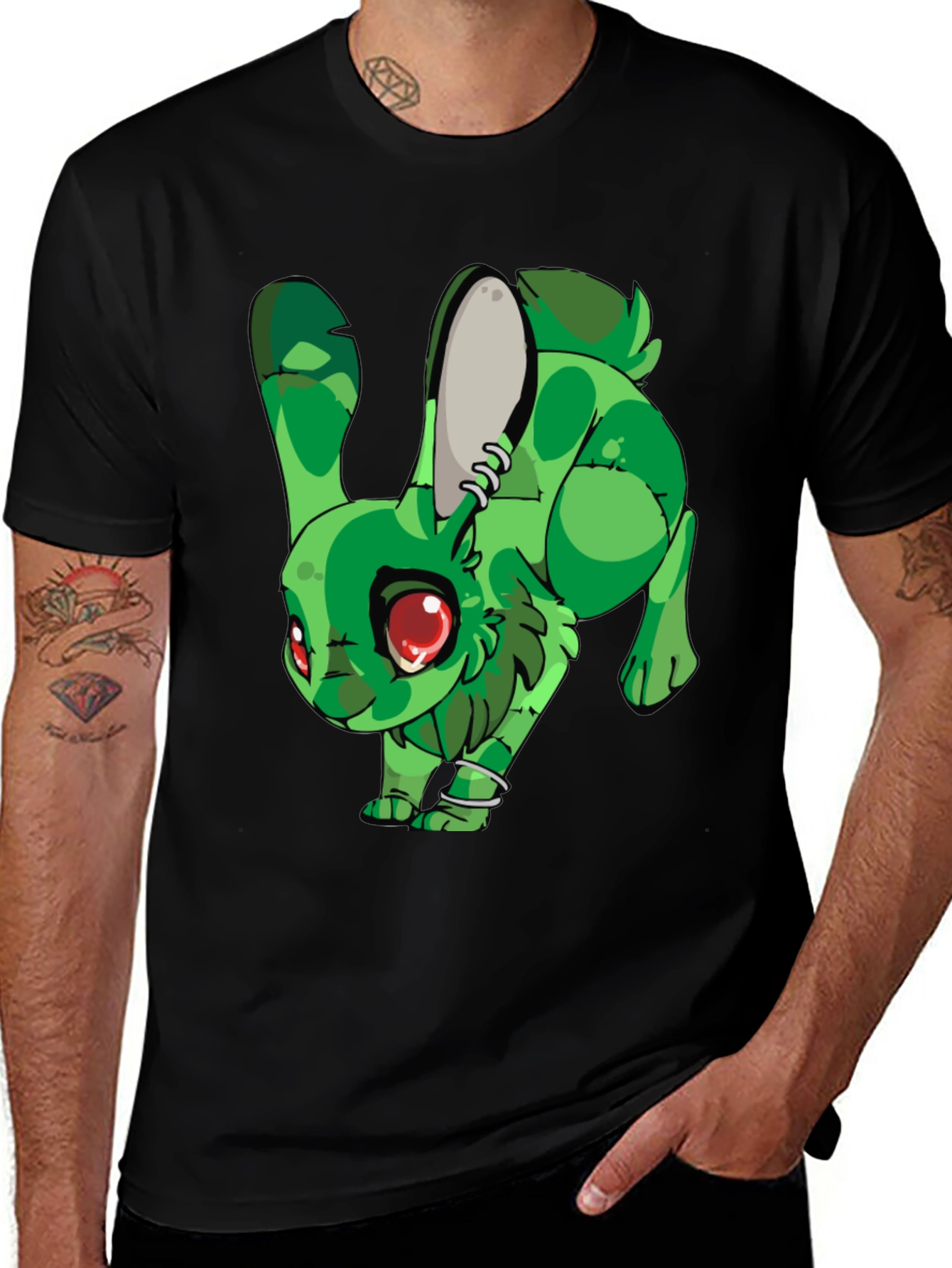 Variant 3 of Green Rabbit Graphic Print T-Shirt