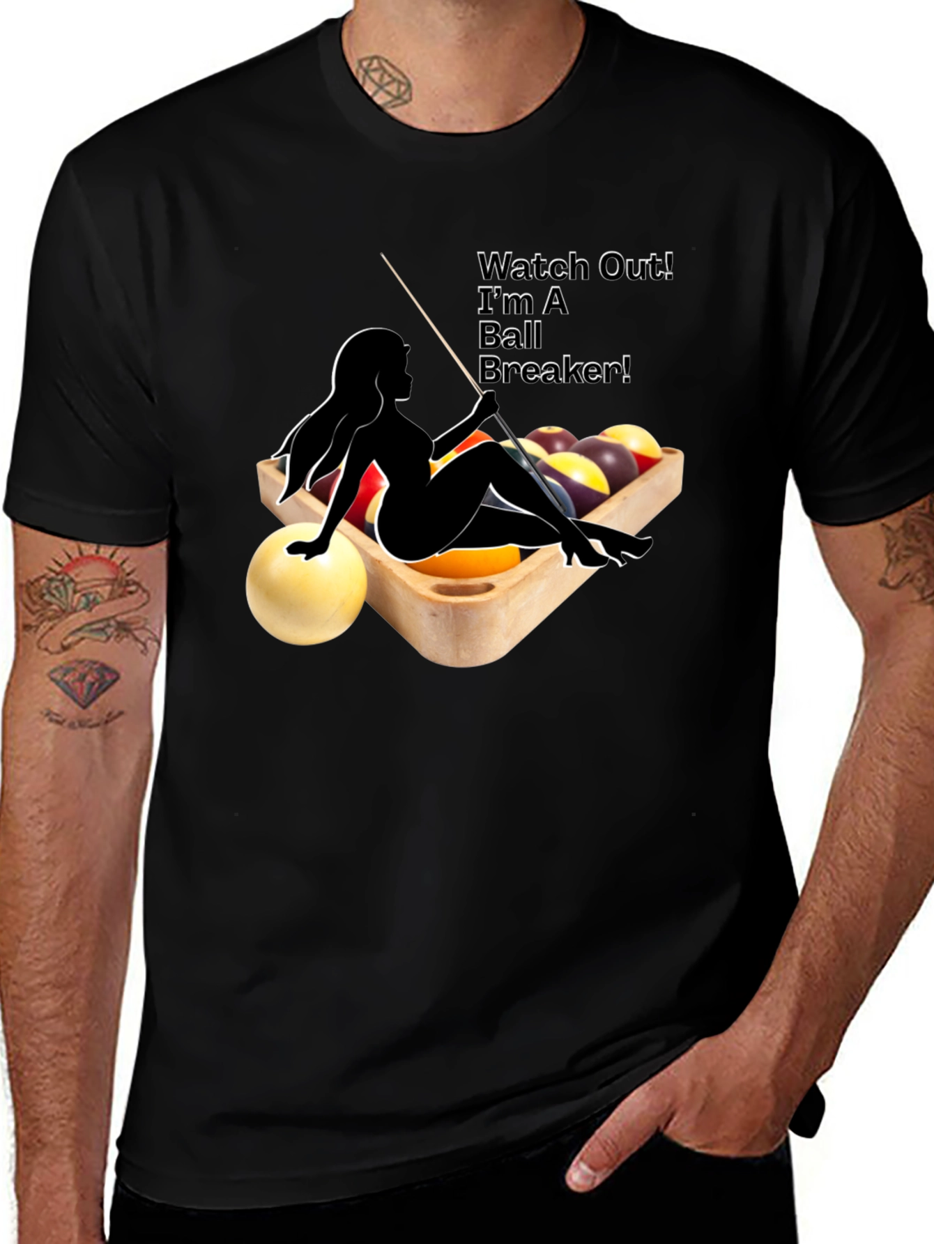 Variant 16 of Billiards Ball Breaker T-Shirt - Pool Player Tee