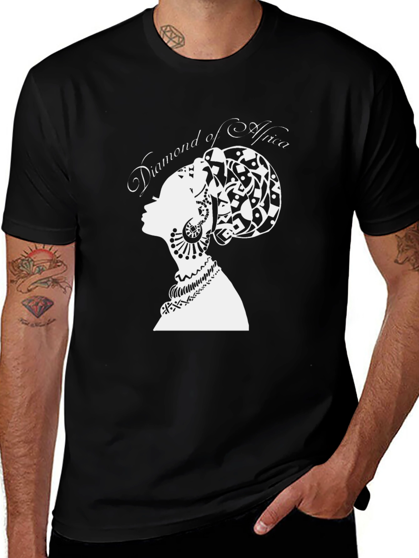 Variant 13 of Diamond of Africa T-Shirt - Black Graphic Tee
