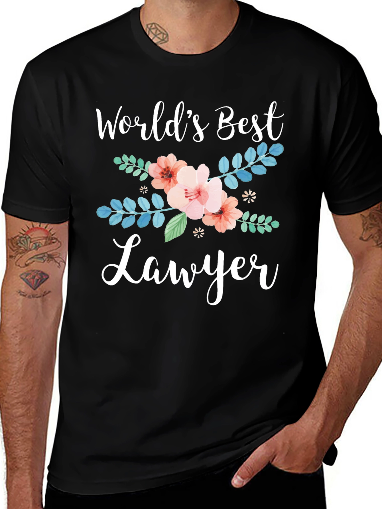 World's Best Lawyer Floral Graphic Tee