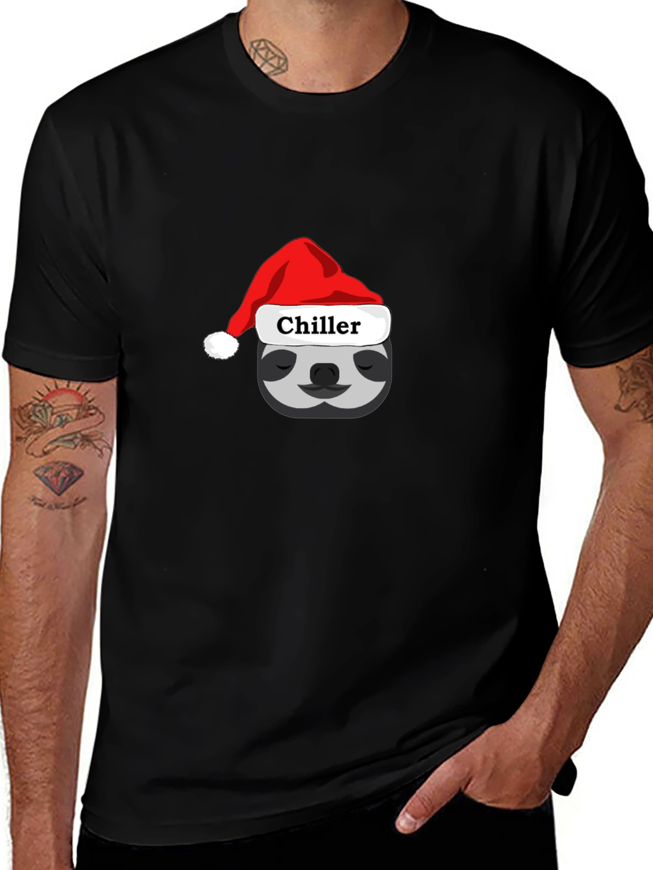 Variant 18 of Chiller Sloth Santa Hat T-Shirt