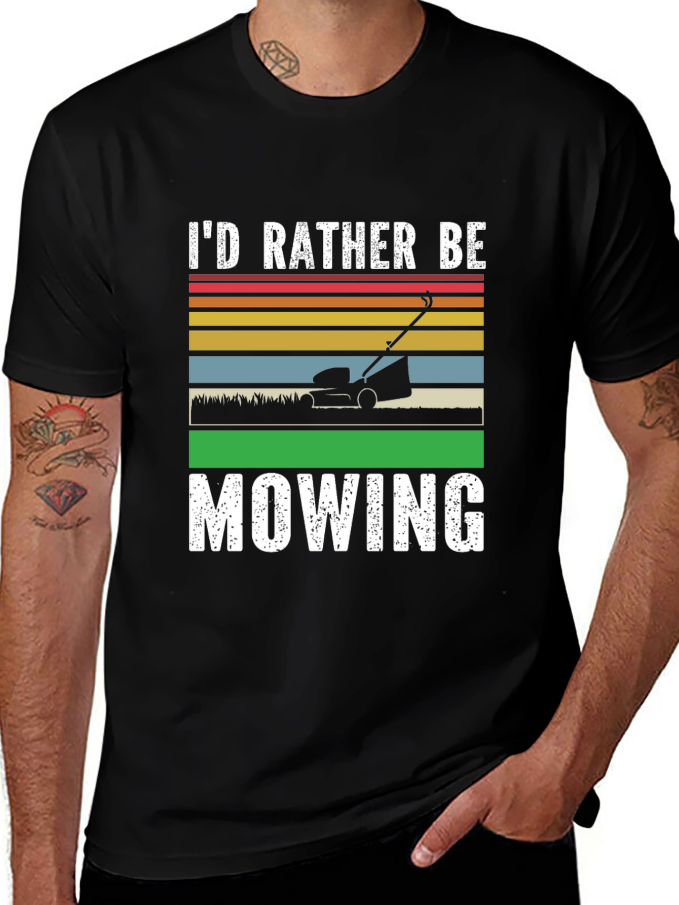 Variant 26 of I'd Rather Be Mowing T-Shirt - Lawn Care Humor
