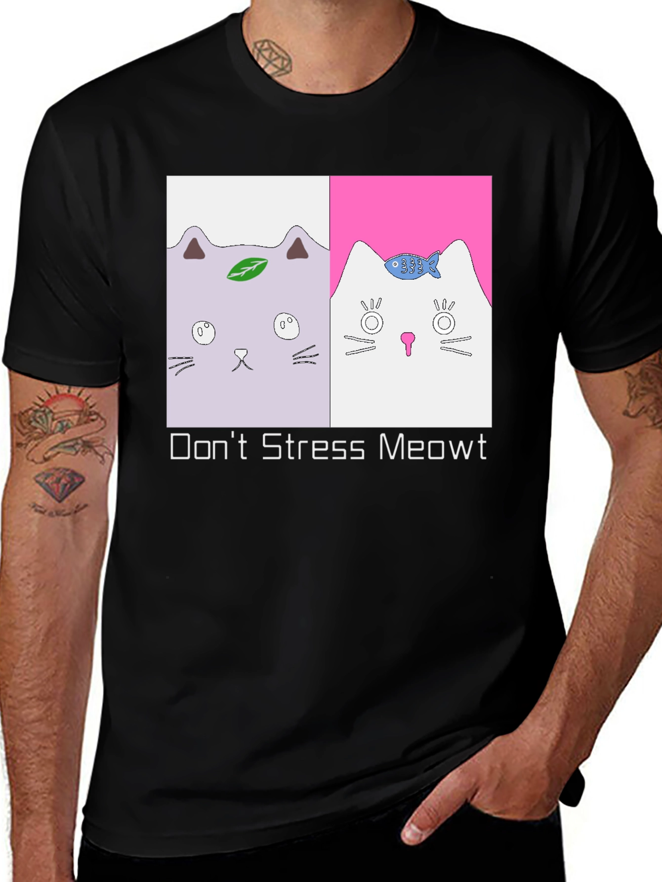Variant 21 of Don't Stress Meowt Funny Cat Graphic T-Shirt