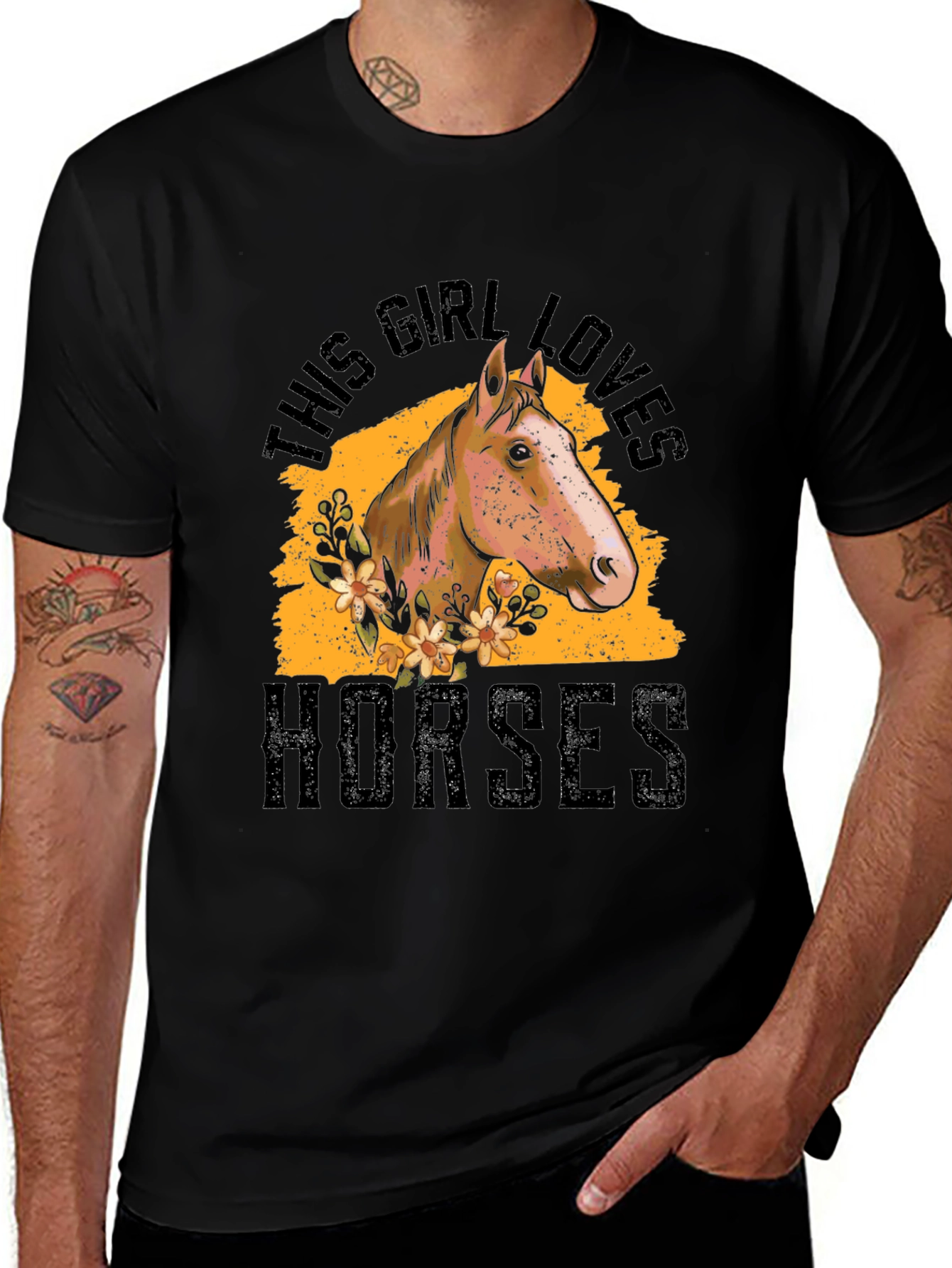 Variant 21 of Girl Loves Horses Graphic T-Shirt