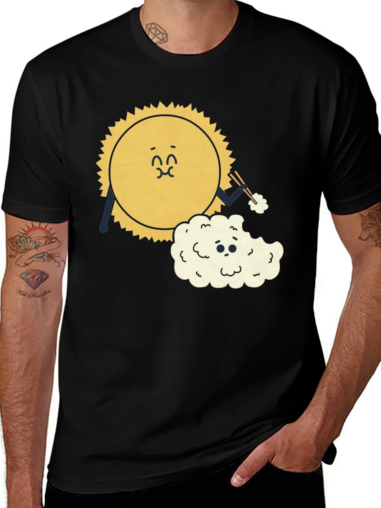 Variant 17 of Sun Eating Cloud Graphic Tee - Black Cotton Blend