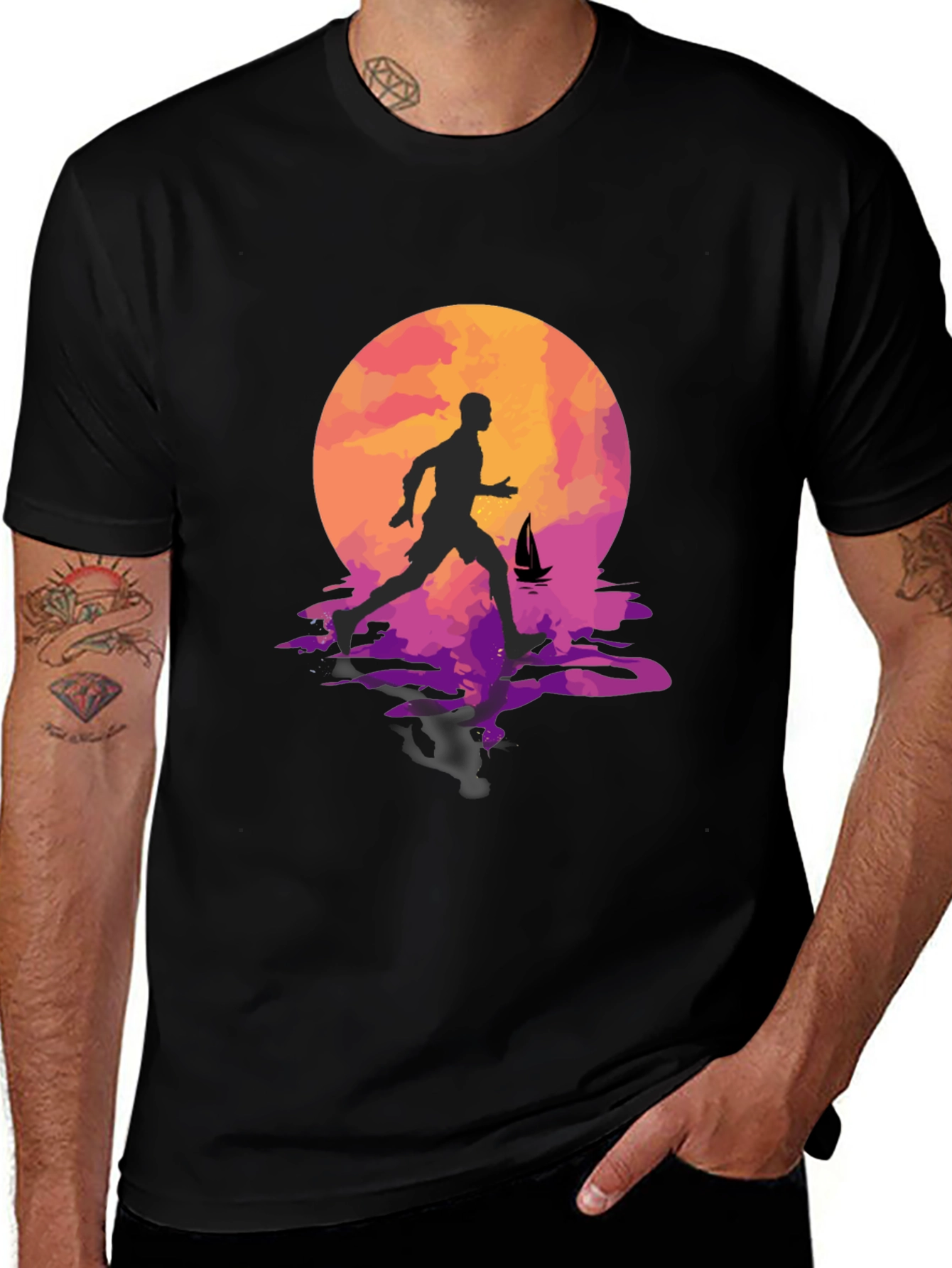 Variant 16 of Sunset Runner Graphic T-Shirt