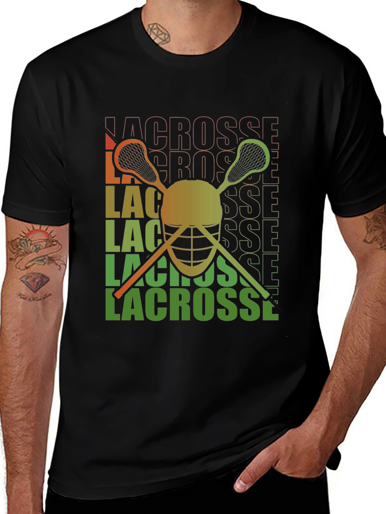Variant 26 of Retro Lacrosse Graphic Tee