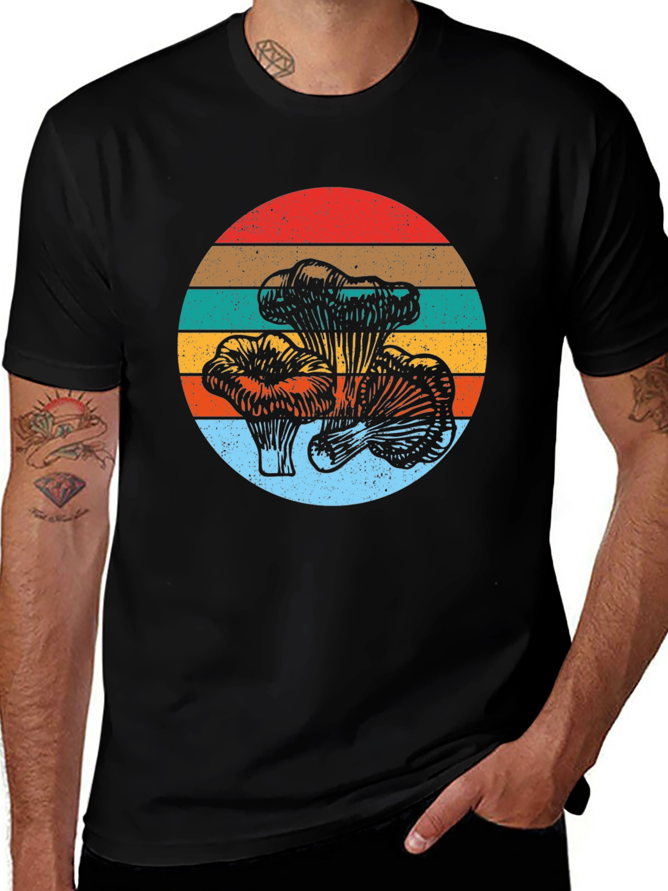 Variant 24 of Retro Mushroom Graphic Tee - Stylish Unisex Shirt