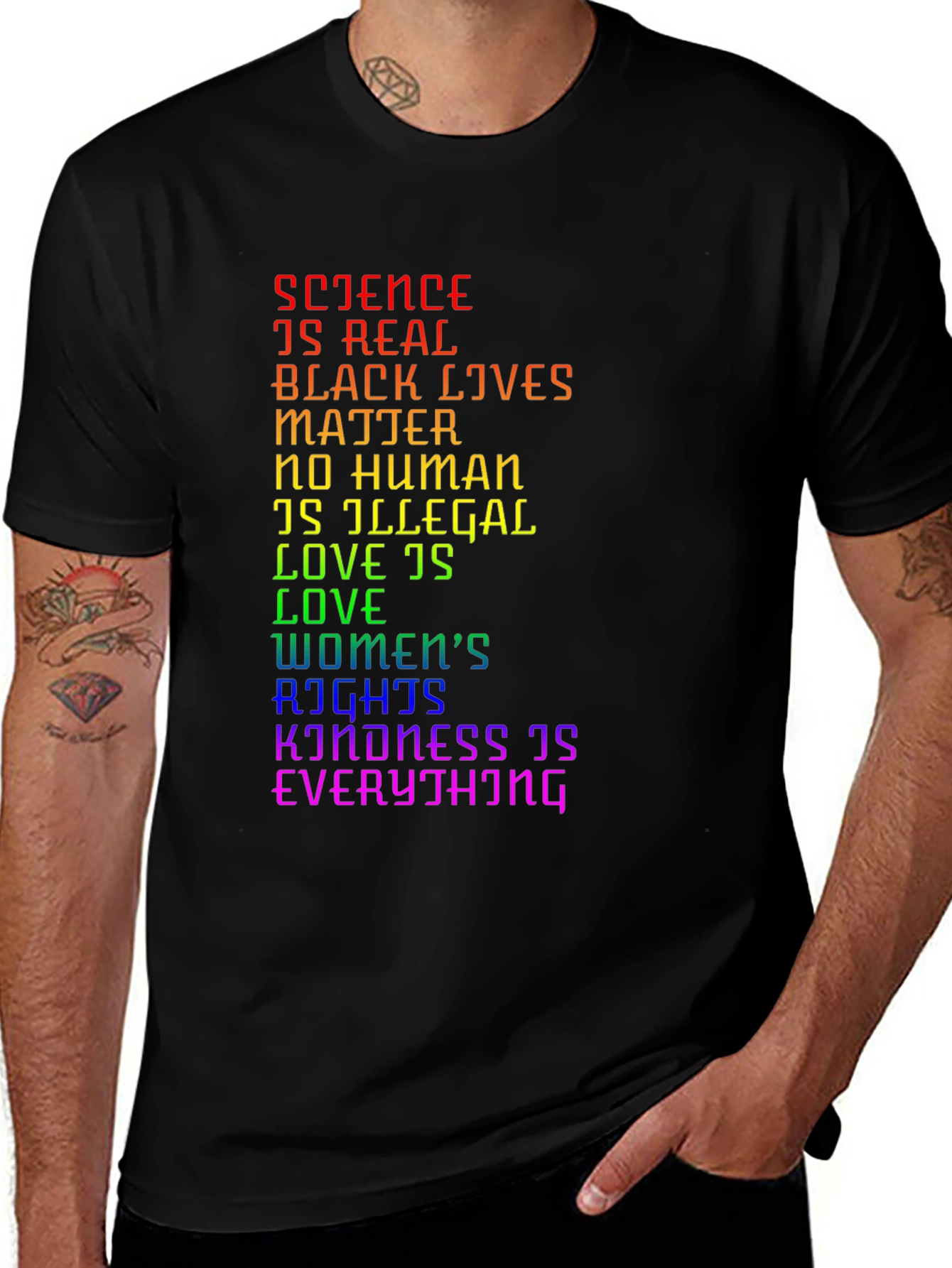 Variant 9 of Science is Real Black Lives Matter LGBTQ+ T-Shirt