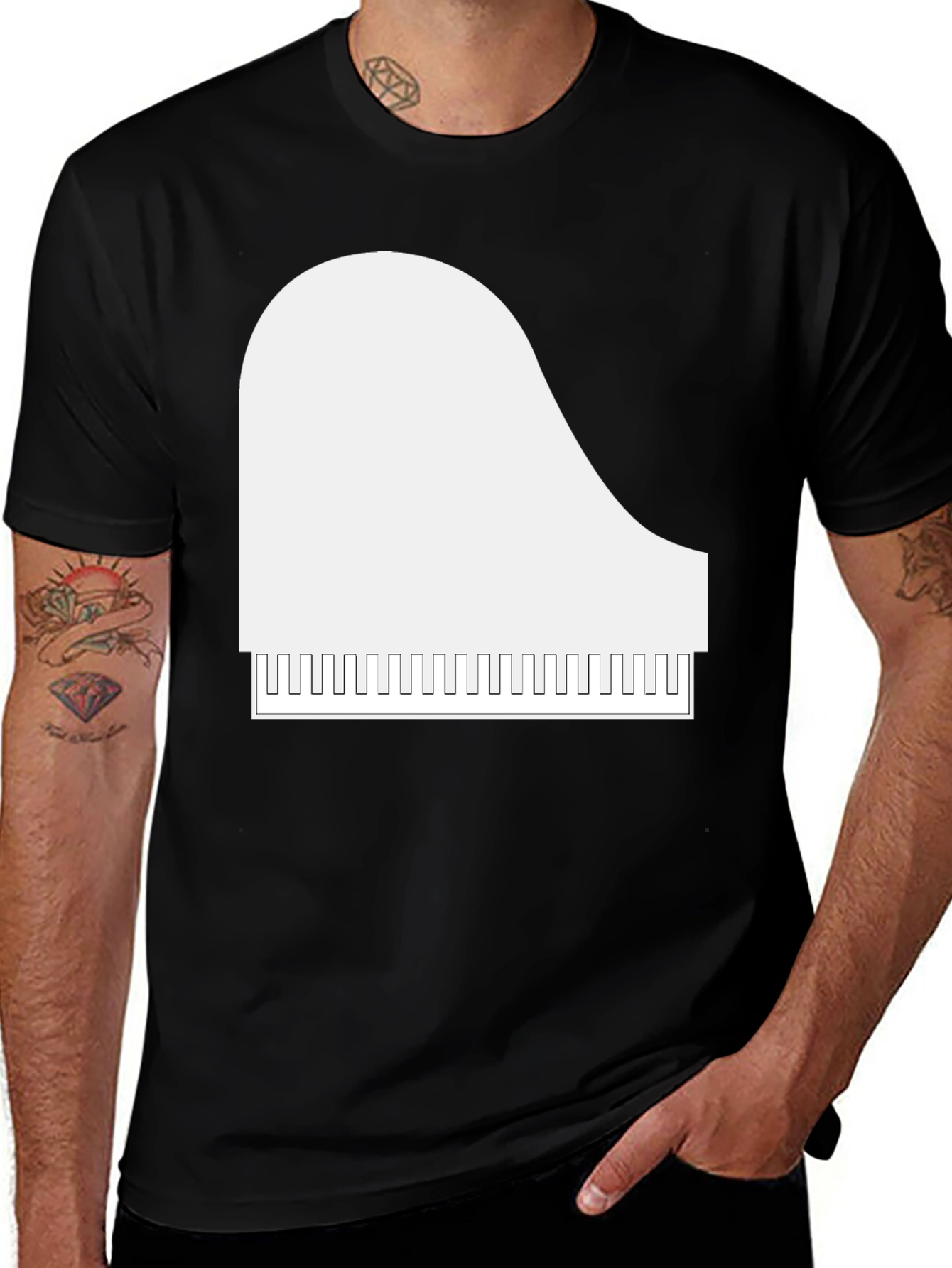 Variant 19 of Piano Graphic T-Shirt - Musical Style