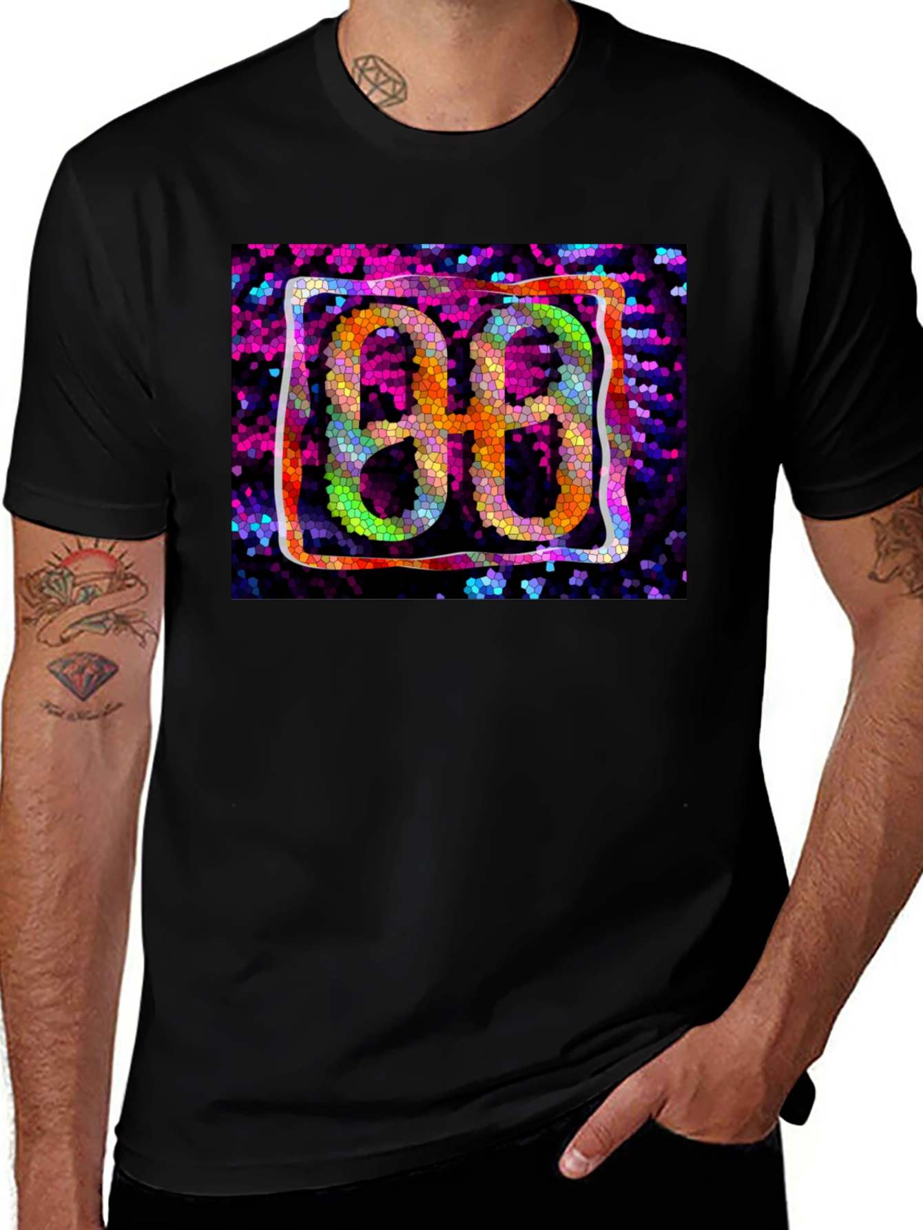 Variant 7 of Abstract 88 Graphic Black T-Shirt