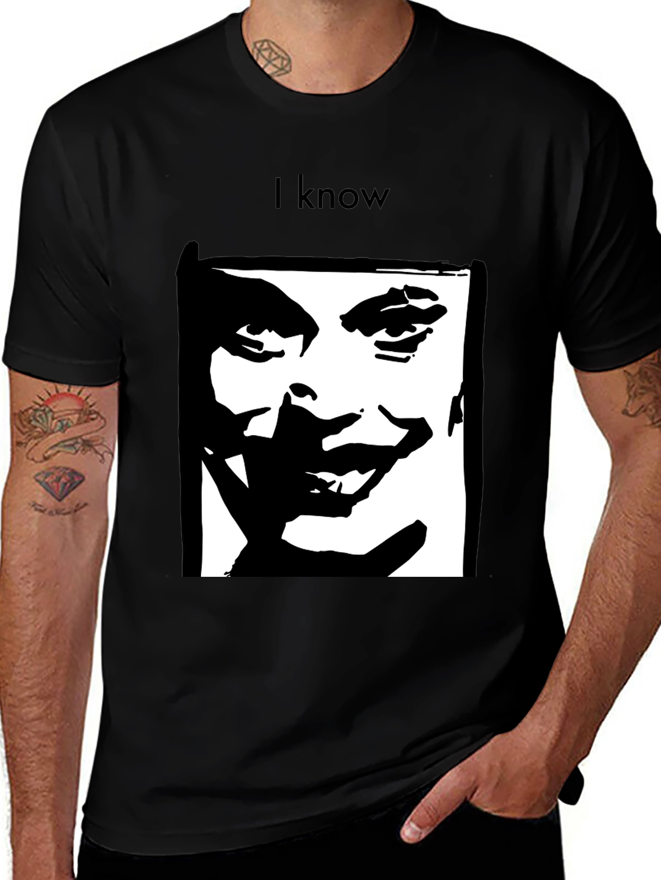 Variant 28 of I Know Joker Graphic Black T-Shirt
