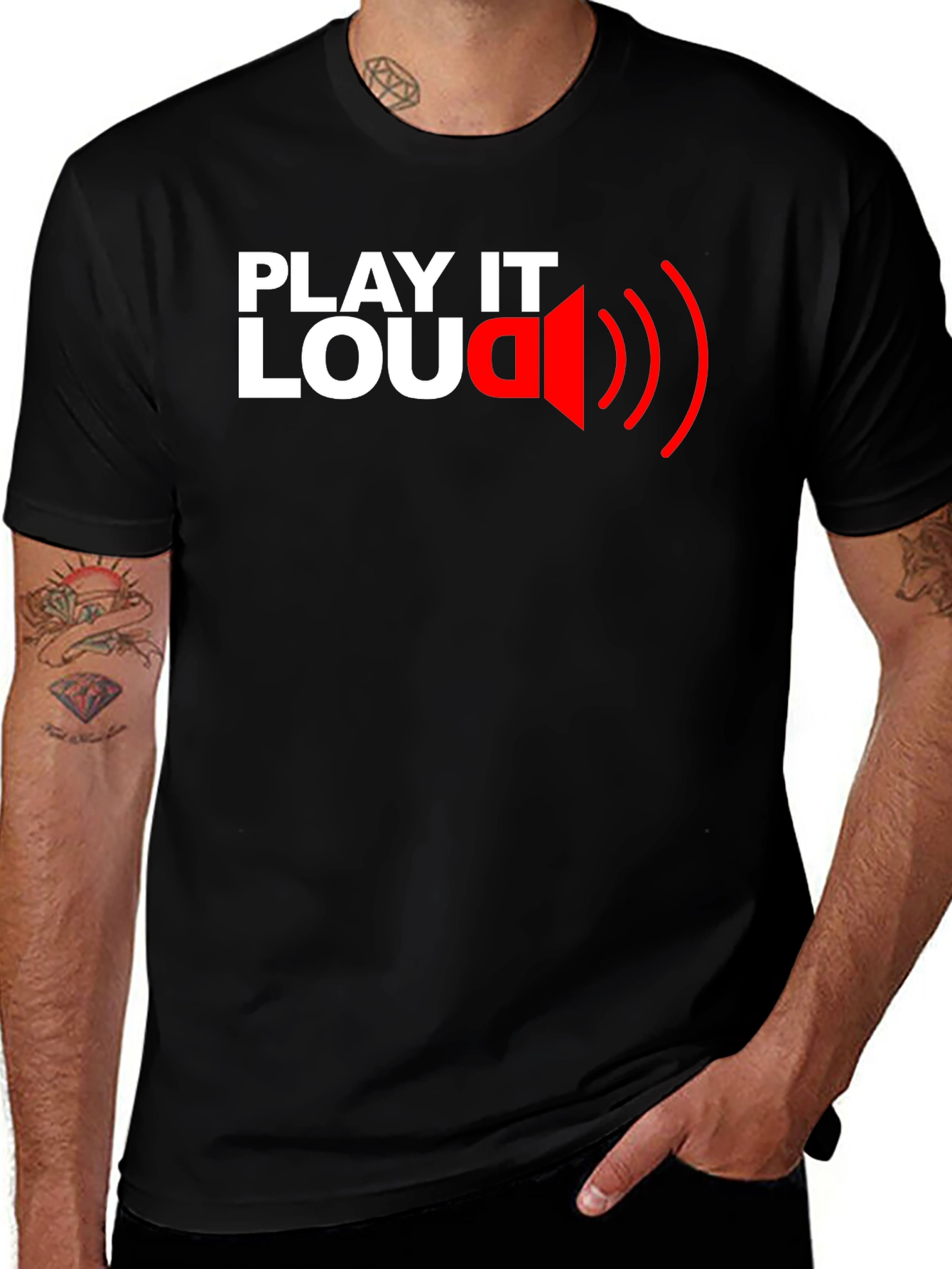 Variant 27 of Play It Loud Graphic Tee - Bold Black T-Shirt