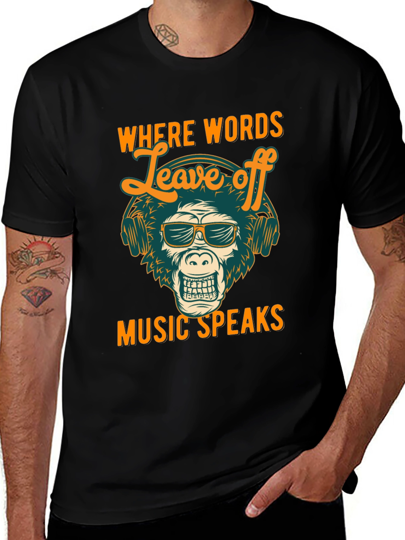 Variant 16 of Music Speaks Graphic T-Shirt