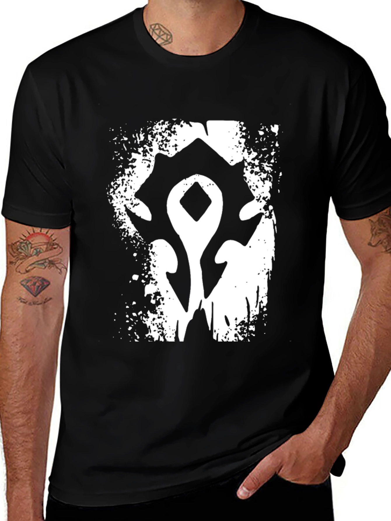 Horde Symbol T-Shirt - Black, Classic Warcraft Design