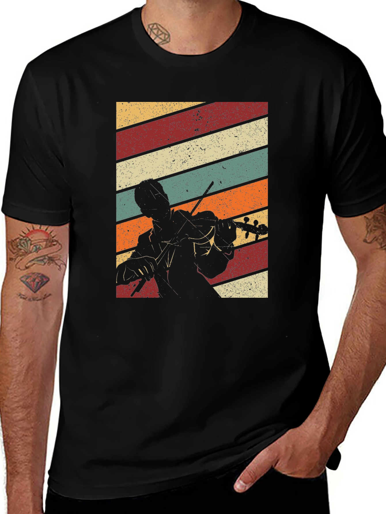 Variant 16 of Vintage Violinist Retro Style T-Shirt
