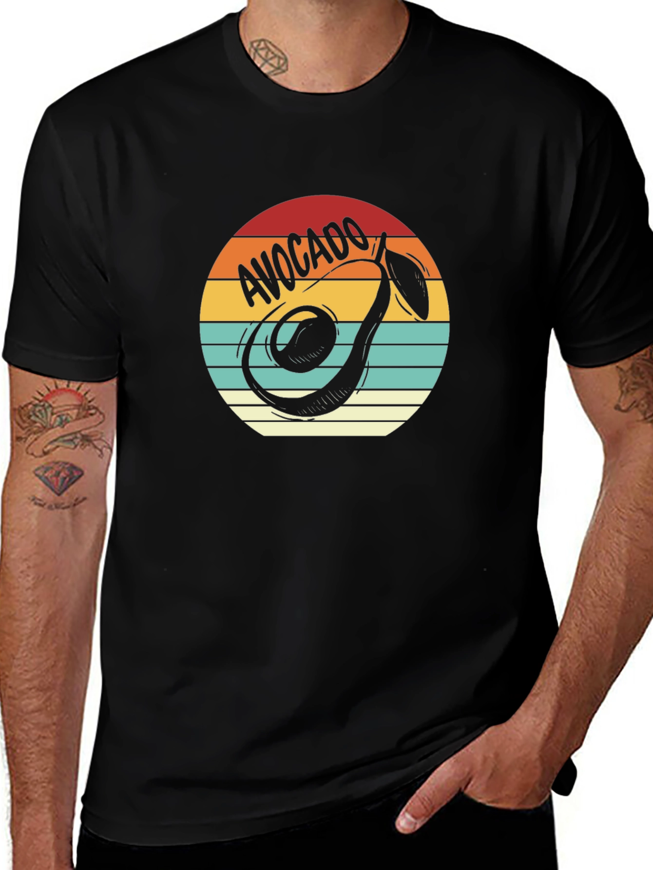 Variant 24 of Avocado Retro Graphic Tee - Unisex Black T-Shirt