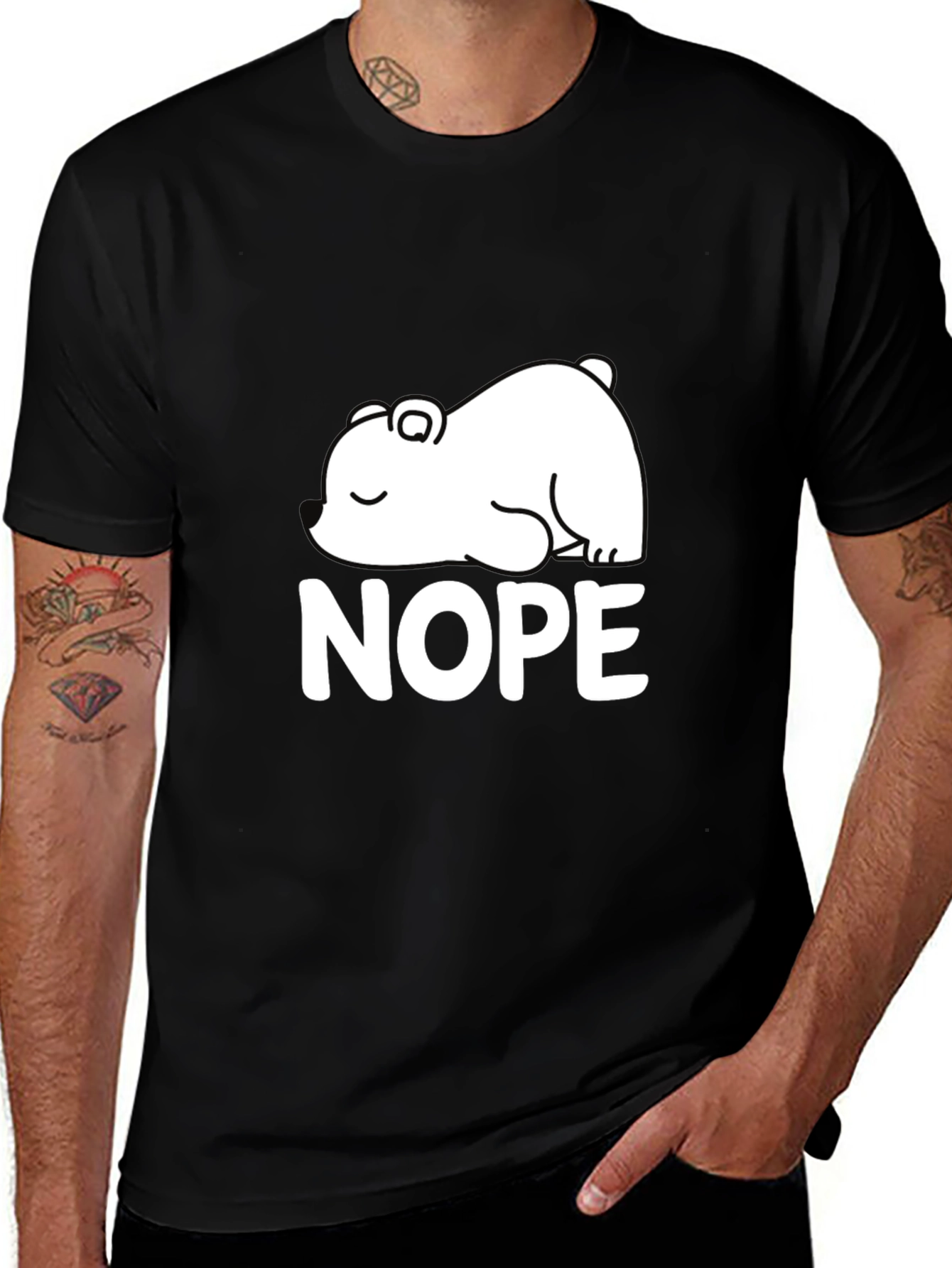 Variant 18 of Nope Bear Graphic Tee - Comfortable Everyday Wear