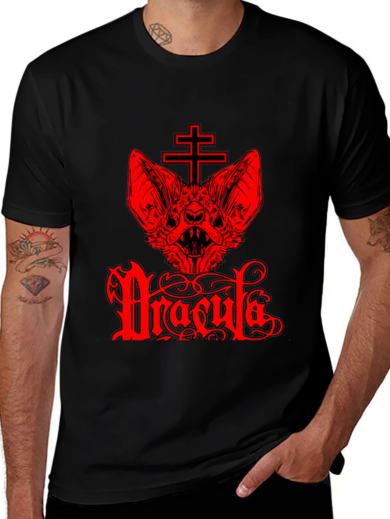 Dracula Bat Graphic Tee - Gothic Horror T-Shirt