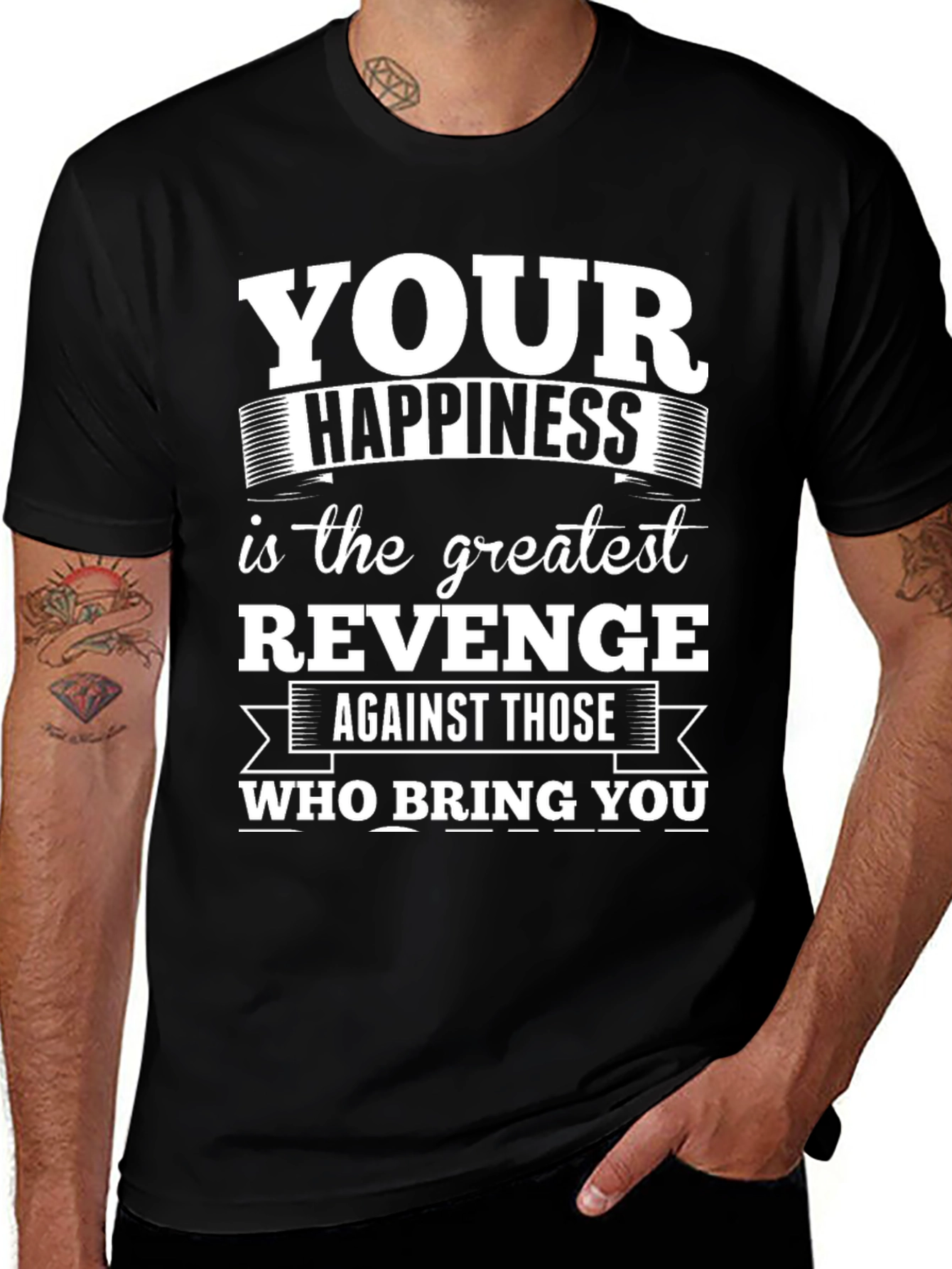 Variant 10 of Happiness is Revenge T-Shirt: Motivational Graphic Tee