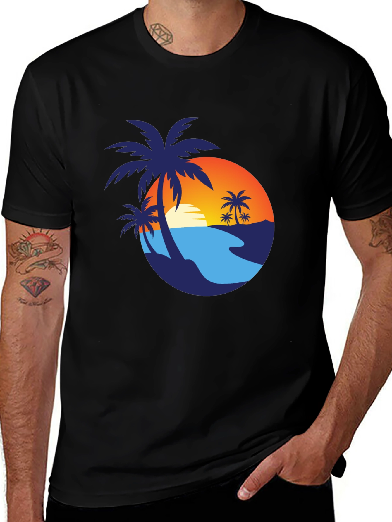 Variant 10 of Sunset Palm Graphic Tee
