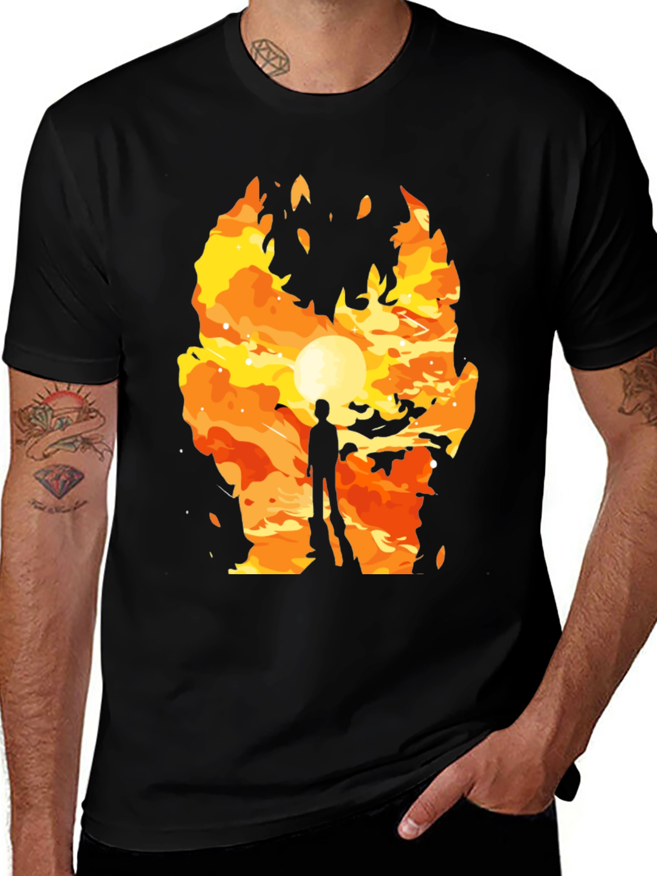 Variant 3 of Fiery Silhouette Graphic T-Shirt