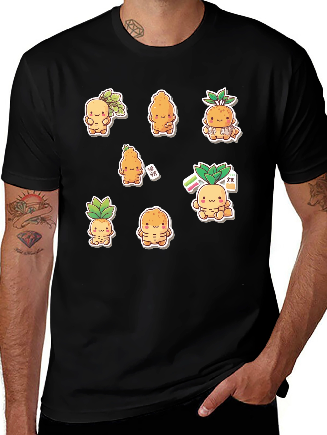 Variant 18 of Cute Cartoon Root Vegetable Graphic T-Shirt