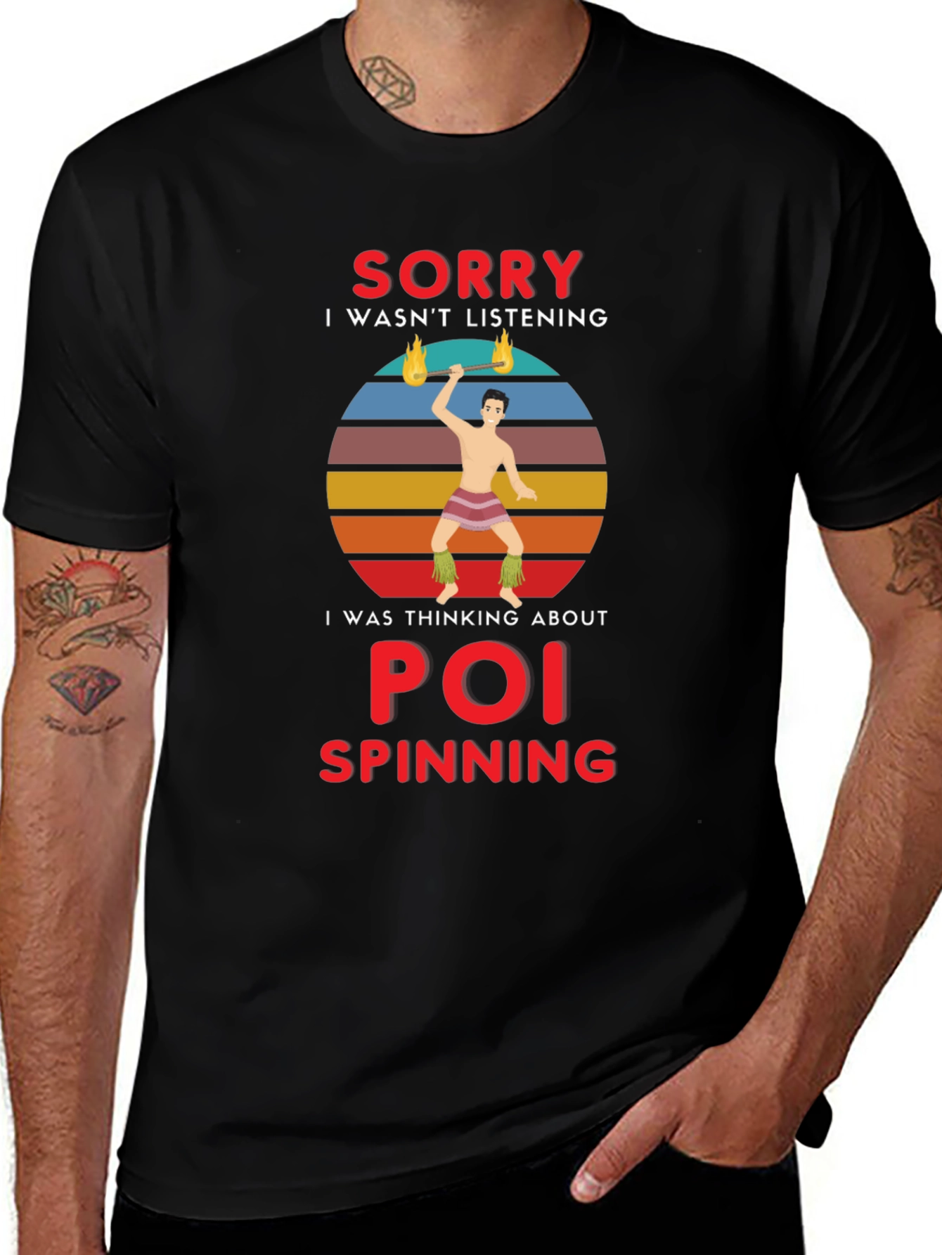 Variant 16 of Poi Spinning T-Shirt - Sorry I Wasn't Listening