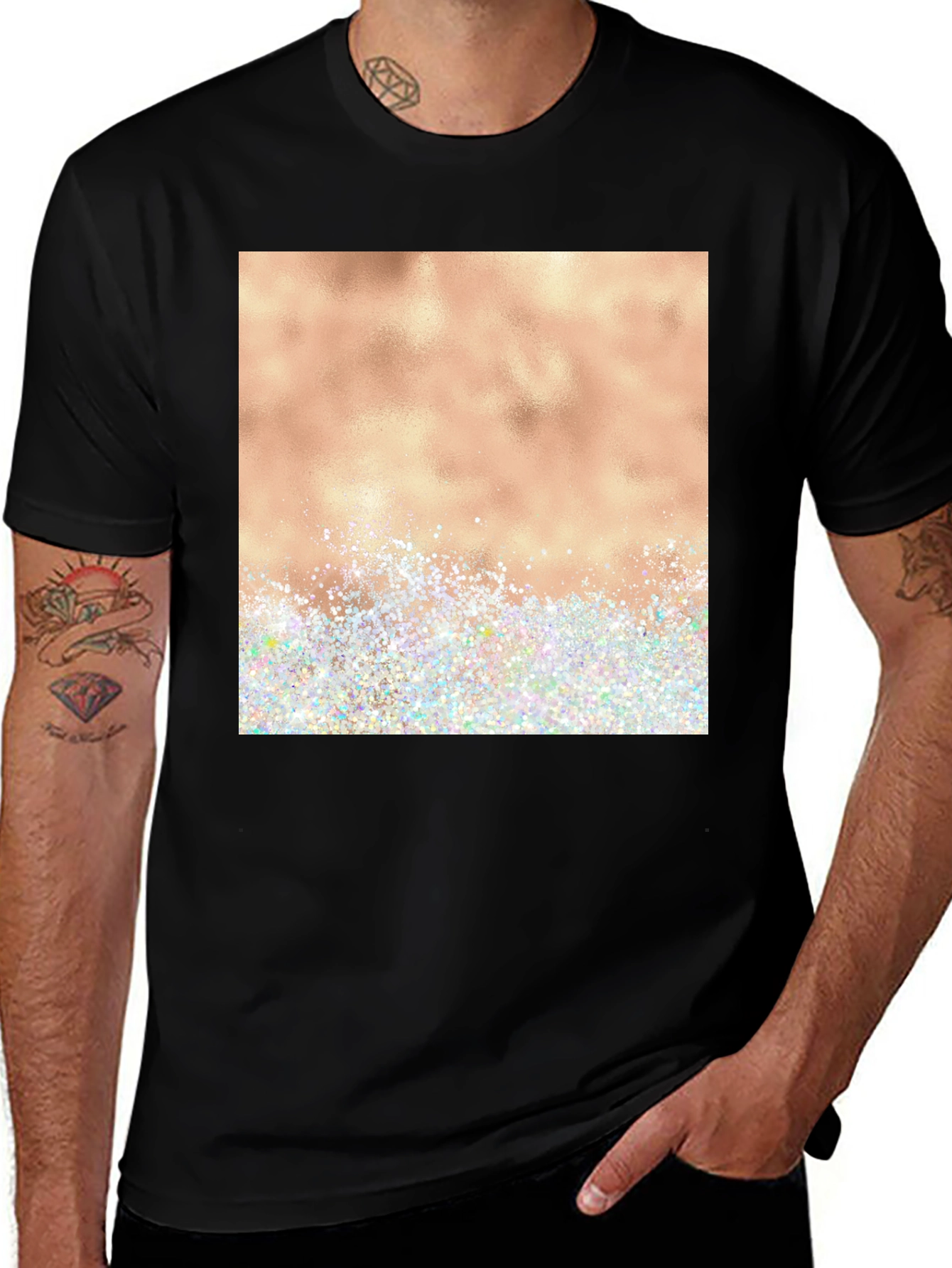 Variant 27 of Glitter & Bronze Graphic Tee - Trendy Casual Wear
