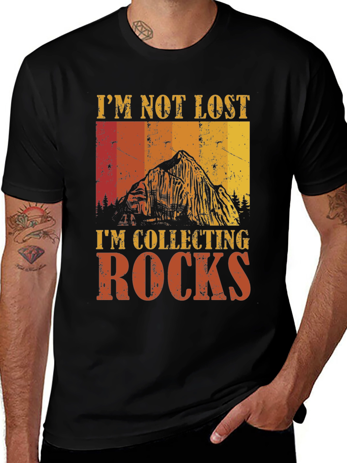 Variant 17 of I'm Not Lost Collecting Rocks Graphic Tee