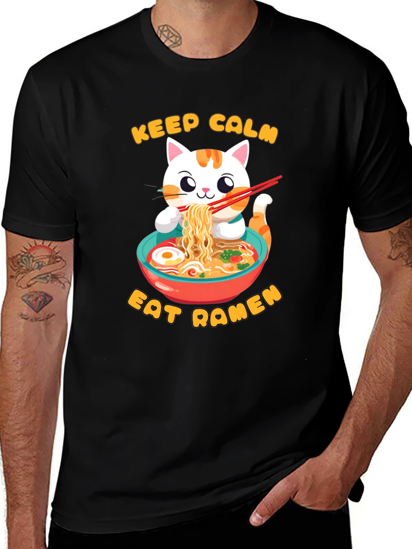 Variant 23 of Keep Calm & Eat Ramen Cat T-Shirt