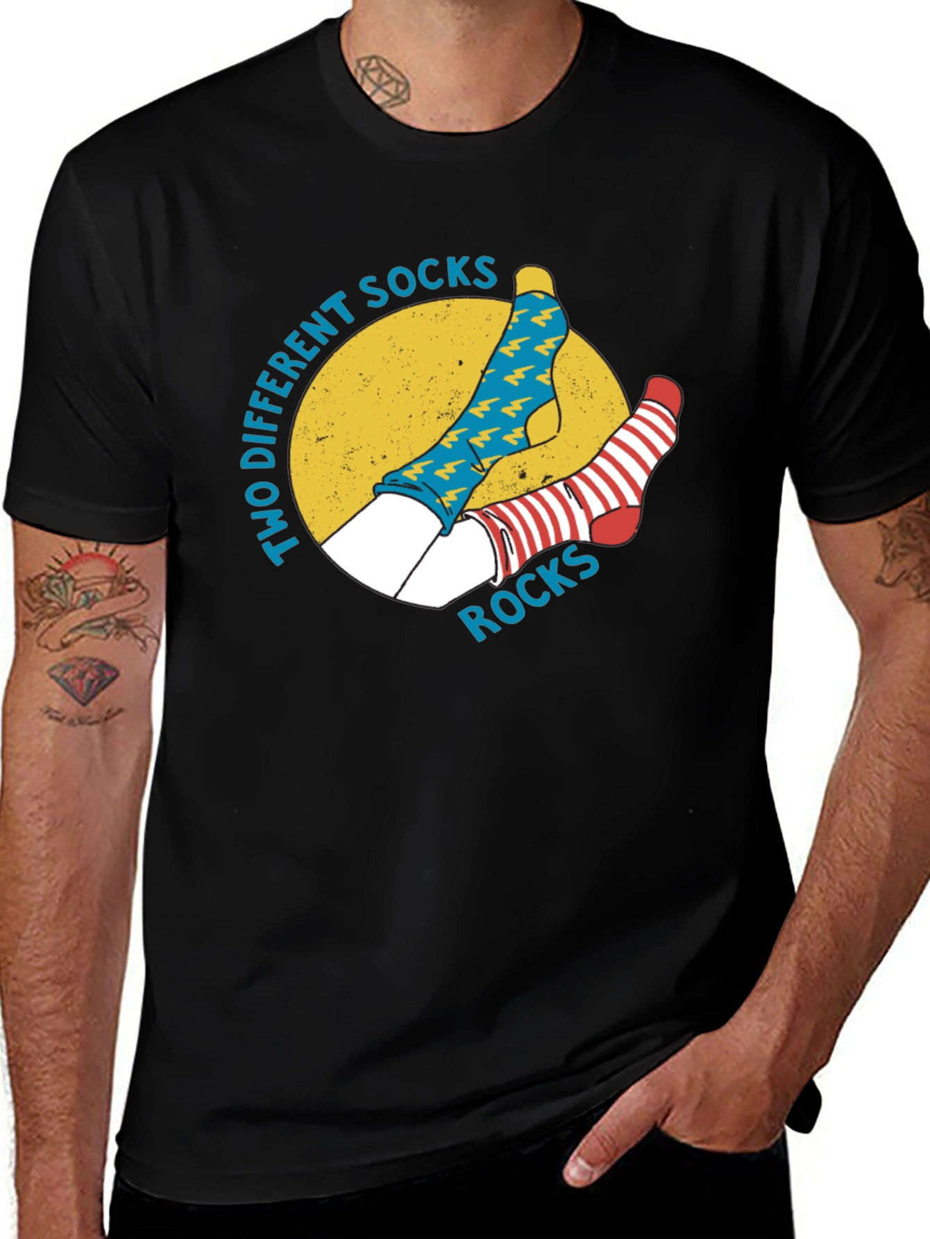 Variant 7 of Two Different Socks Rocks Graphic T-Shirt