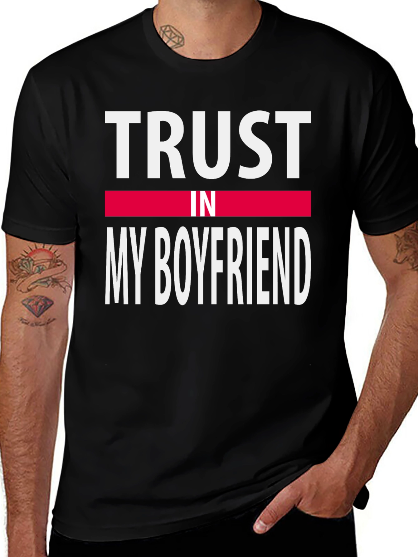Variant 2 of Trust In My Boyfriend Tee - Black