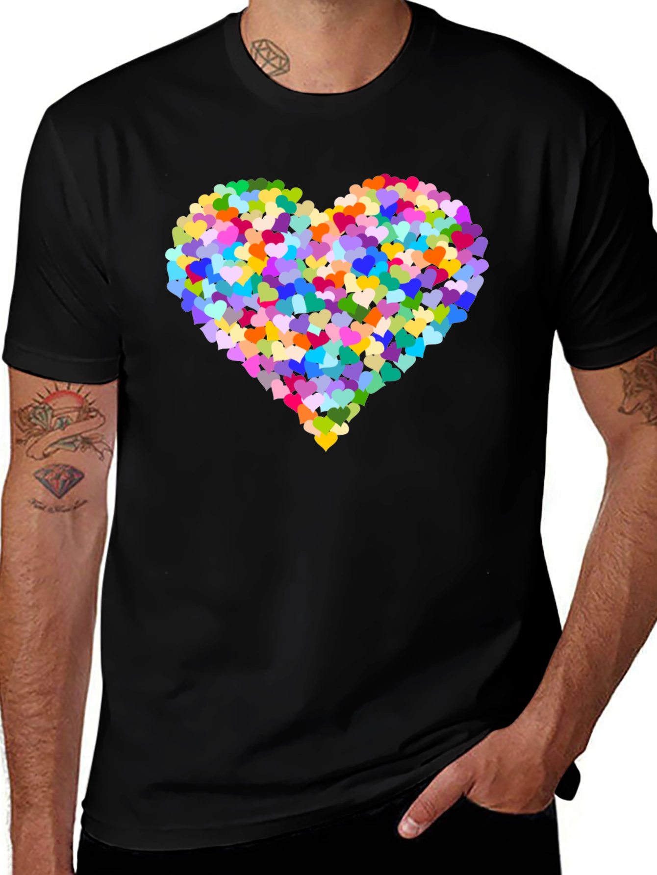 Variant 8 of Rainbow Heart T-Shirt - Stylish & Colorful!
