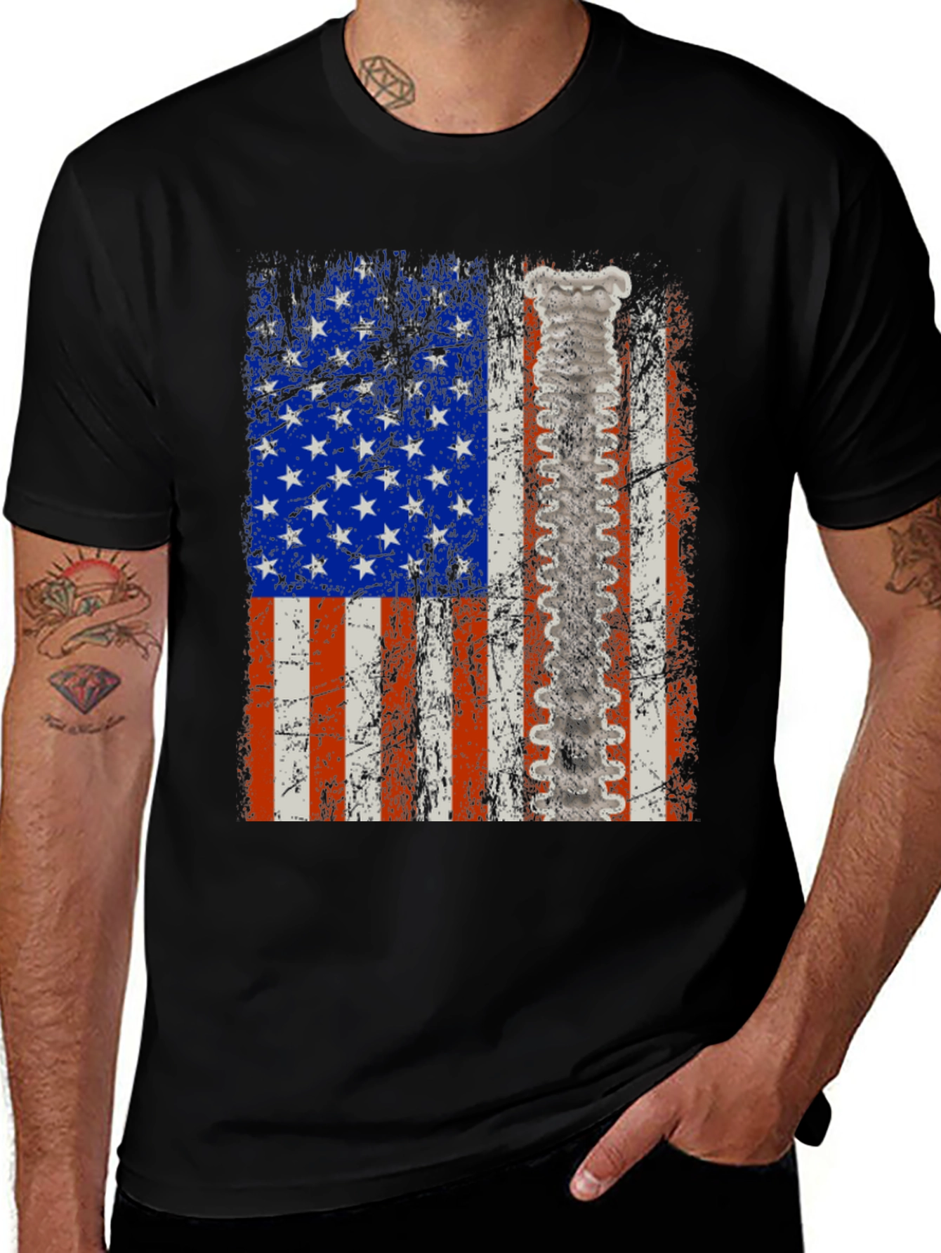 Variant 28 of American Flag Spine T-Shirt