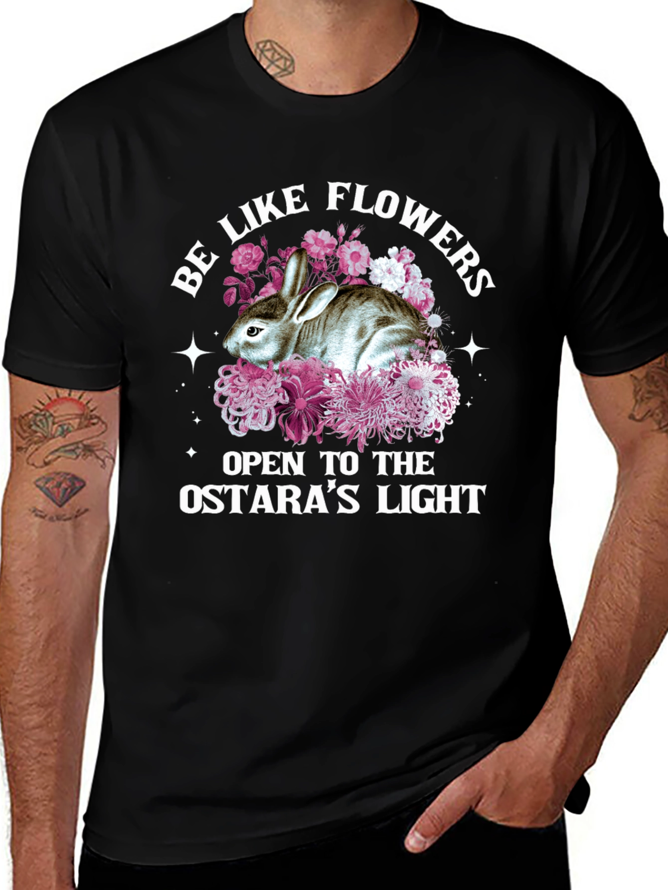 Variant 20 of Floral Bunny Graphic Tee - Ostara's Light