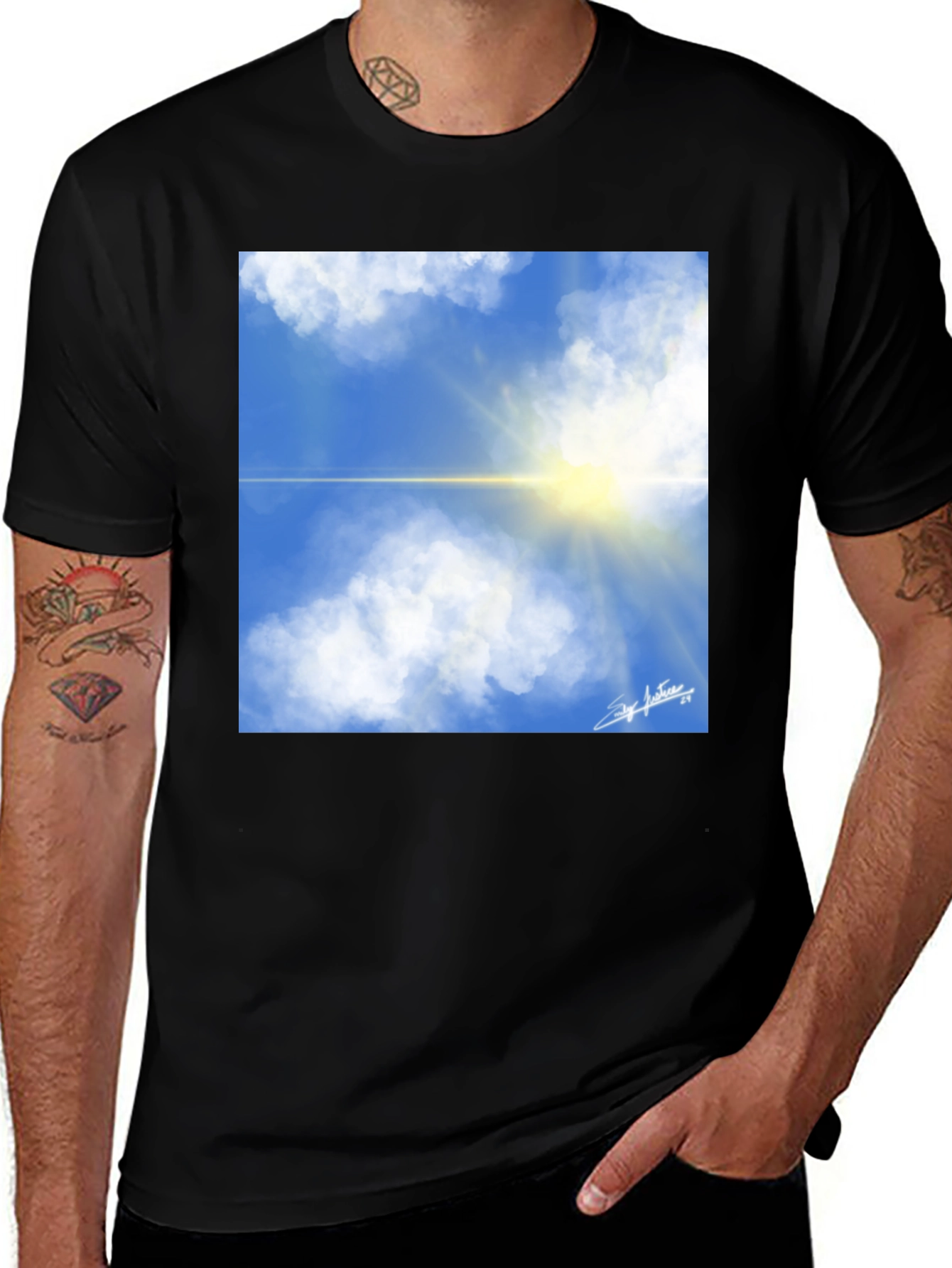 Variant 17 of Blue Sky Graphic T-Shirt